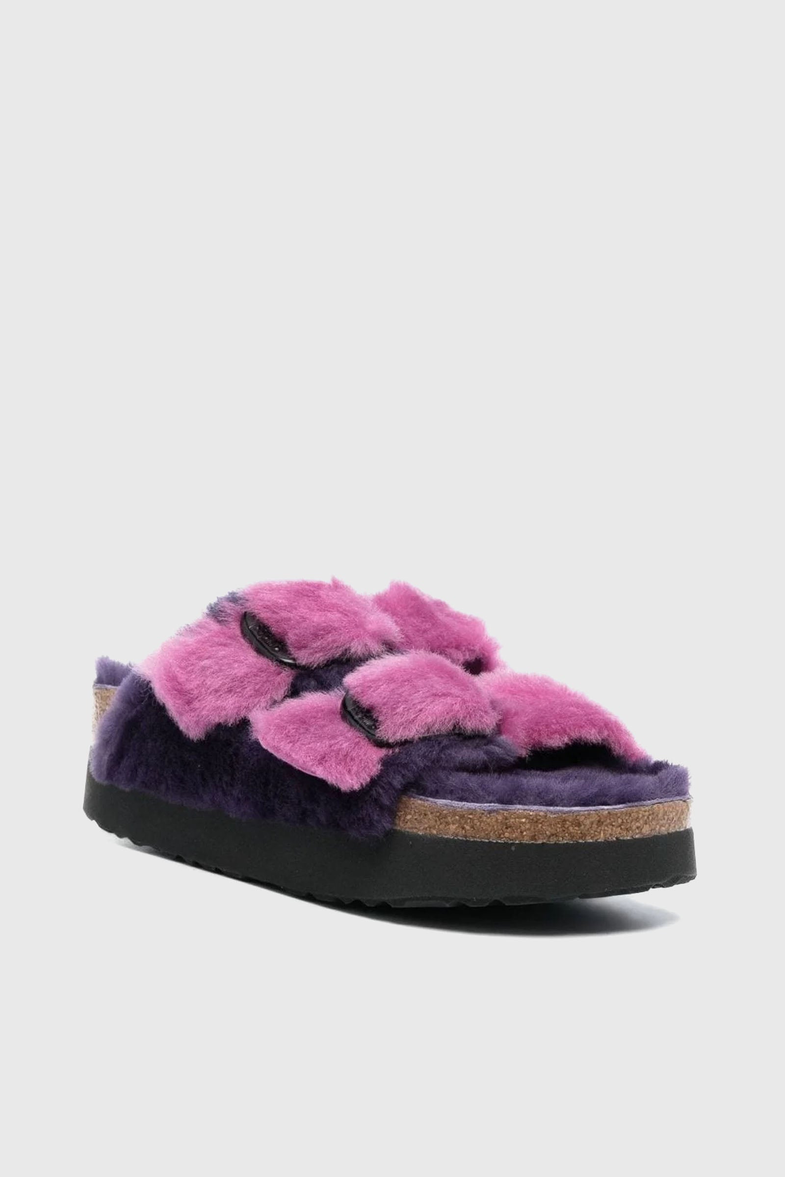 Birkenstock Arizona Sandal Big Buckle Leather/Lamb Fur Purple - 2