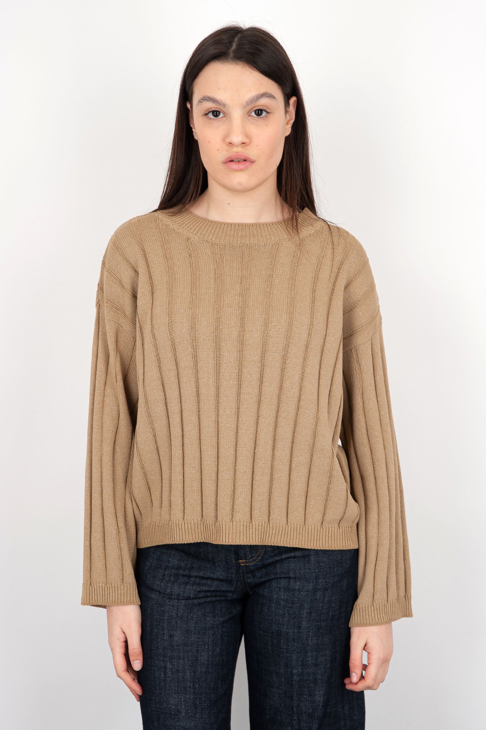 Grifoni Ribbed Sand Knit in Cotton/Polyamide - 1