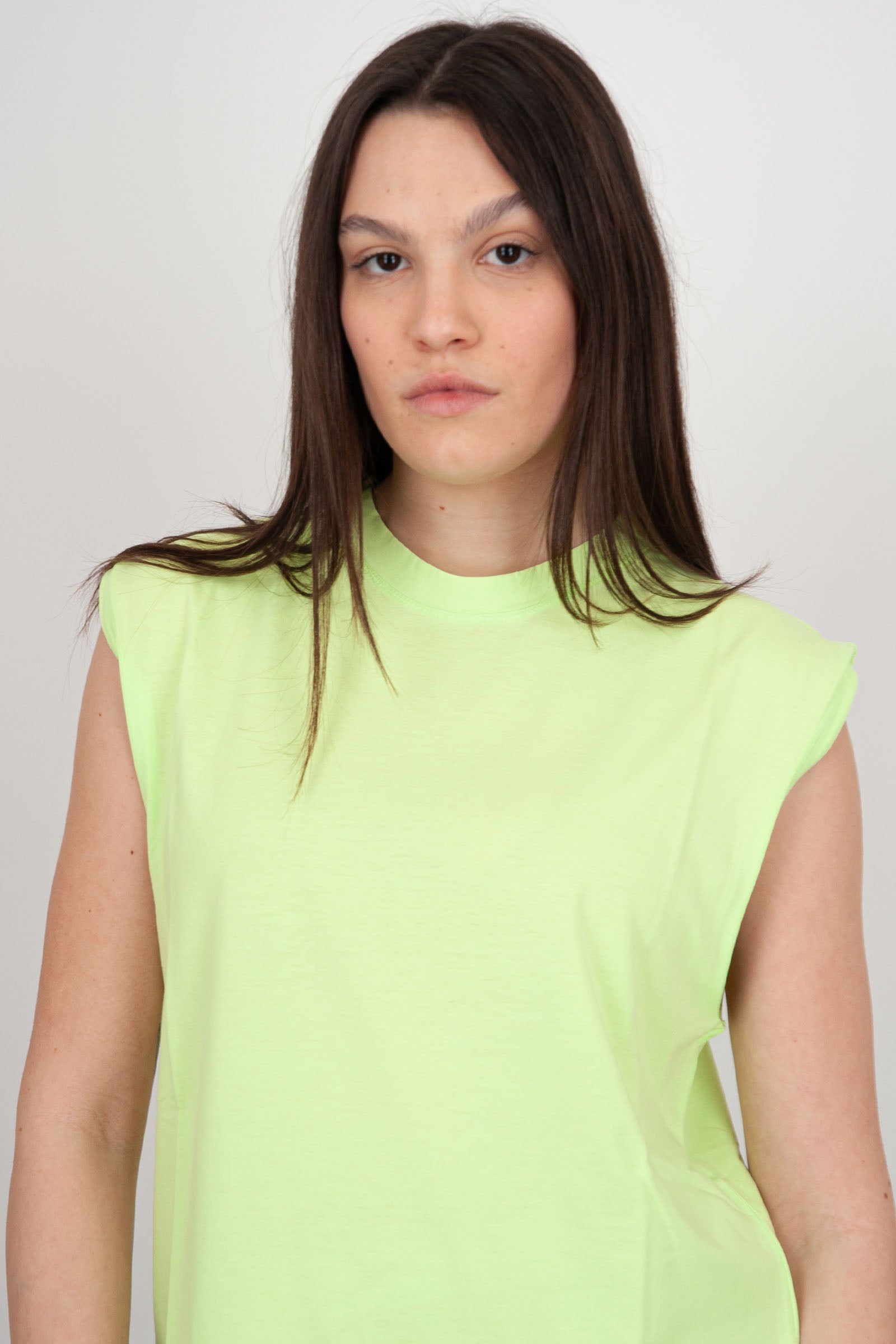 Absolut Cashmere Crew Neck T-shirt Suzana Cotton Neon Yellow - 2
