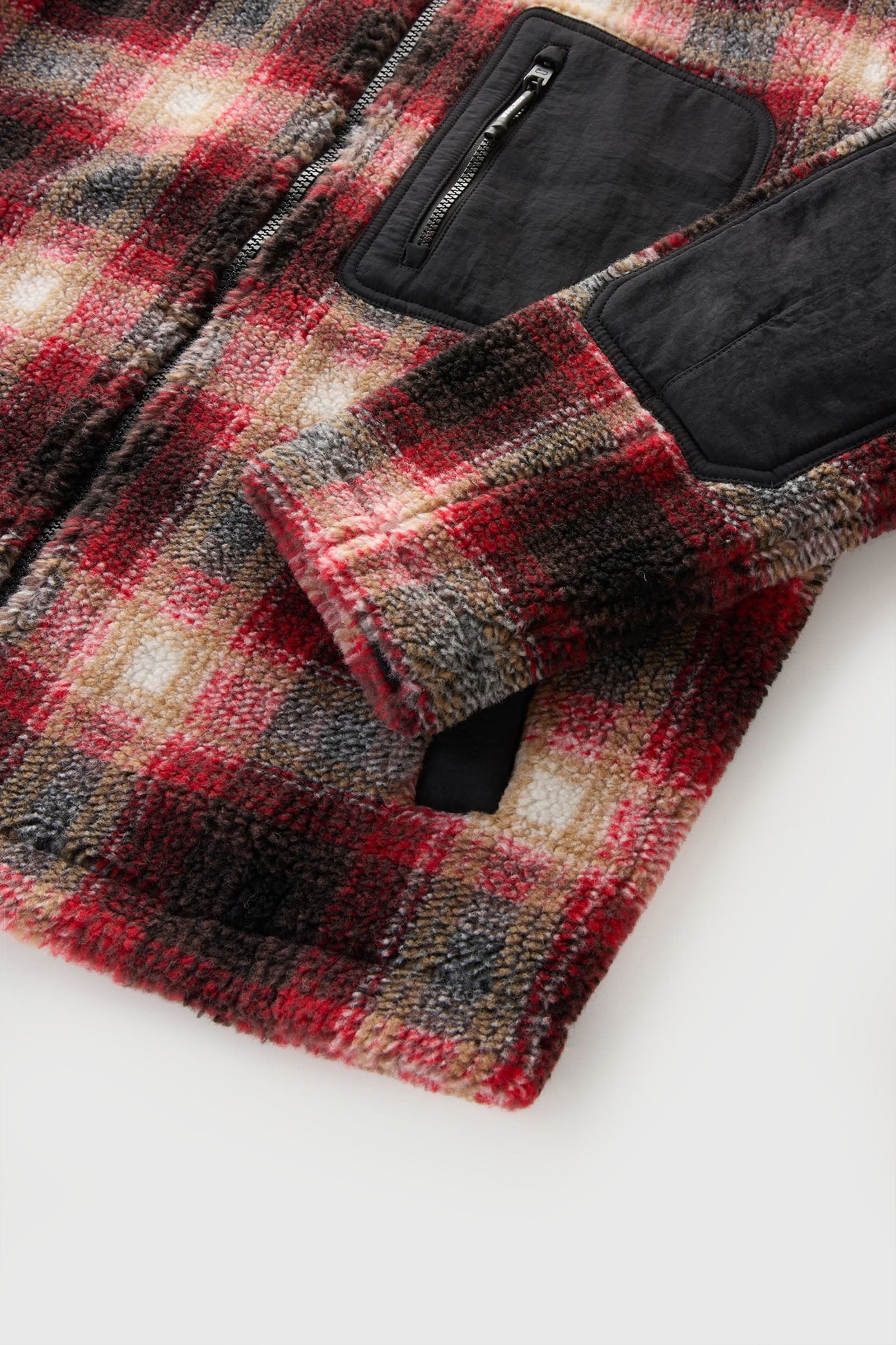 Woolrich Giacca in Sherpa di Misto Lana Rosso - 7