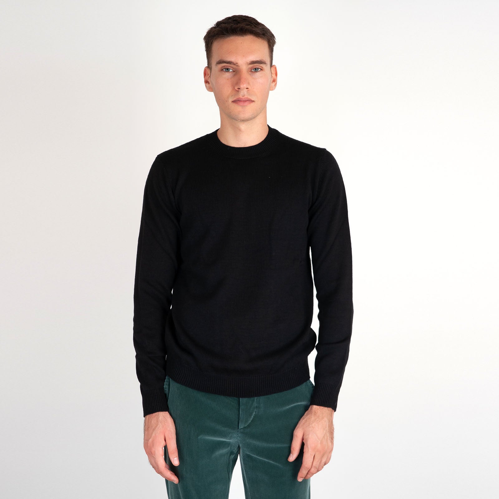 Roberto Collina Round Neck Wool Sweater Black - 6