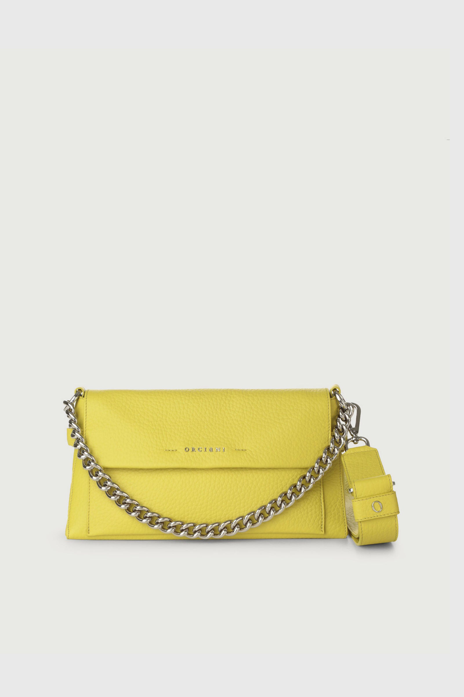 Orciani Shoulder Bag Missy Longuette Soft in Yellow Leather - 1