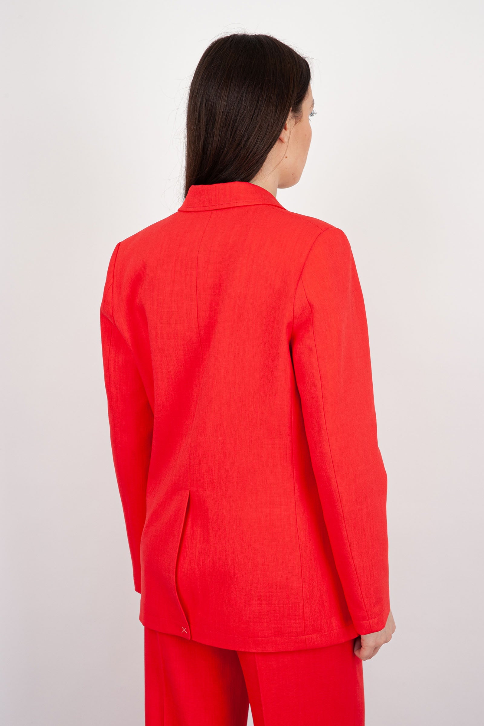 Department Five Synthetic Double-Breasted Coral Blazer - 4