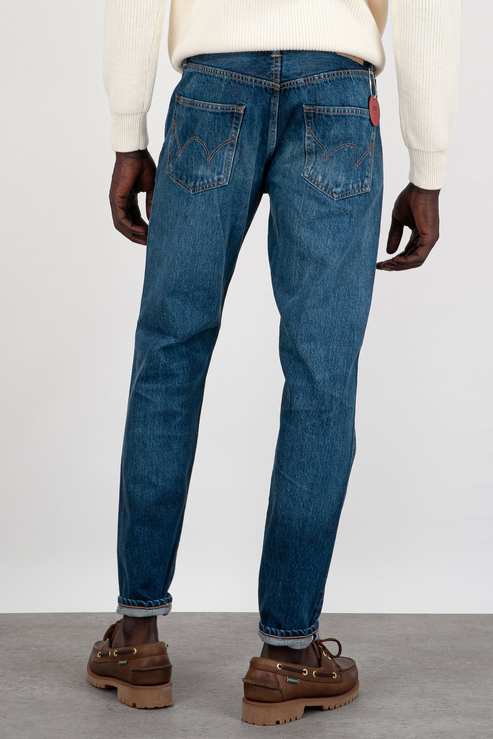Jeans Regular Tapered Blu Medio Uomo - 4