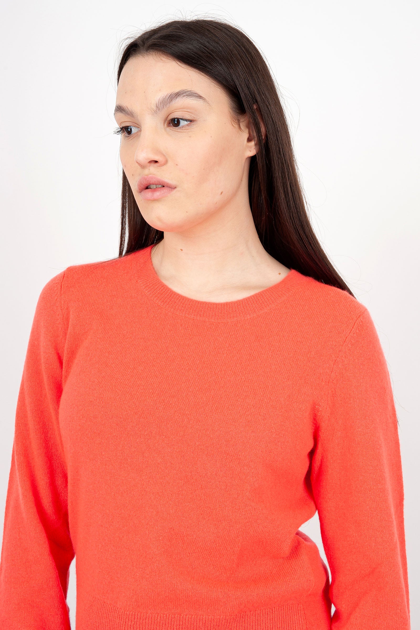 Absolut Cashmere Carlie Crewneck Sweater in Coral Wool - 2