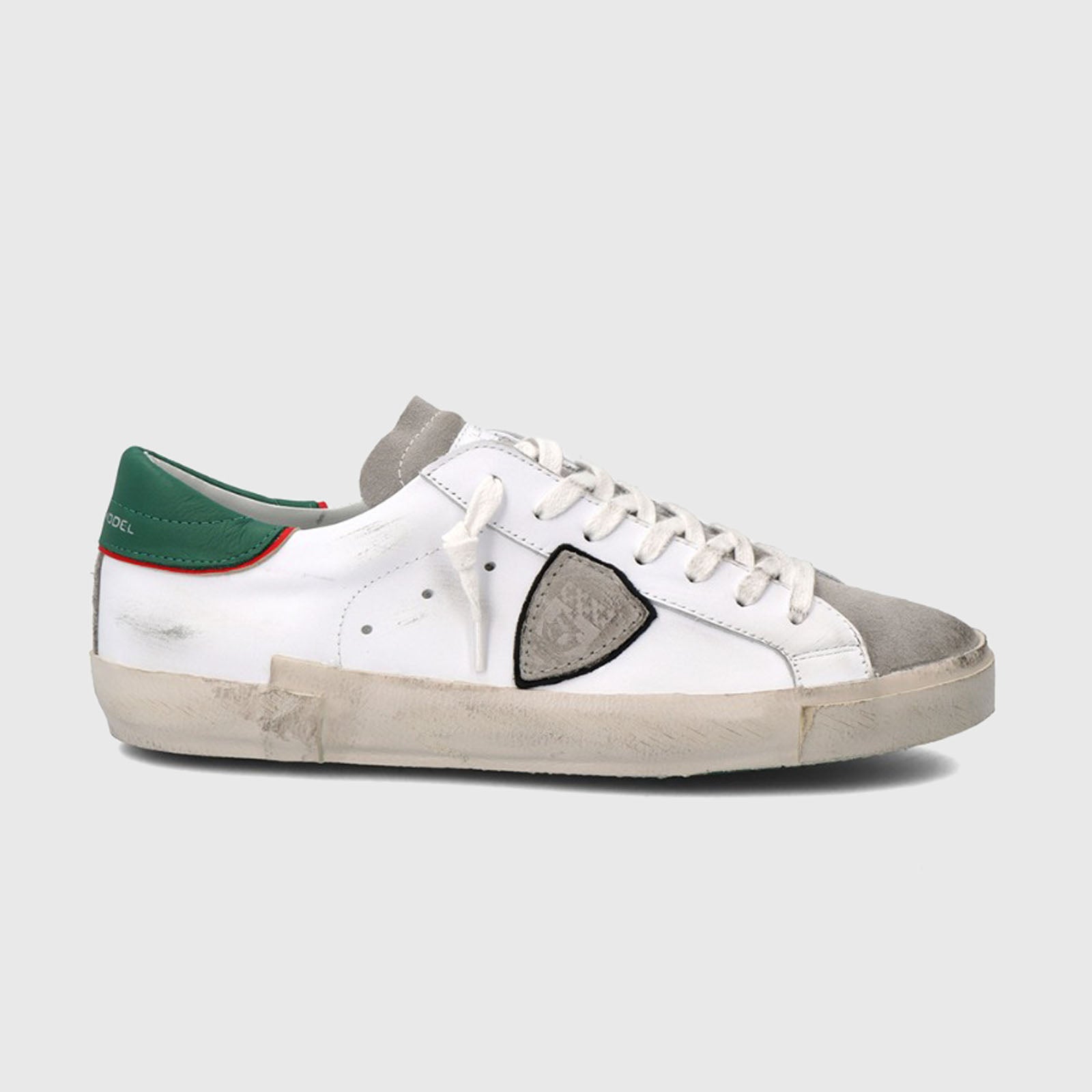 Philippe Model Sneakers PRSX Veau Vintage Bianco/Verde in Pelle - 8