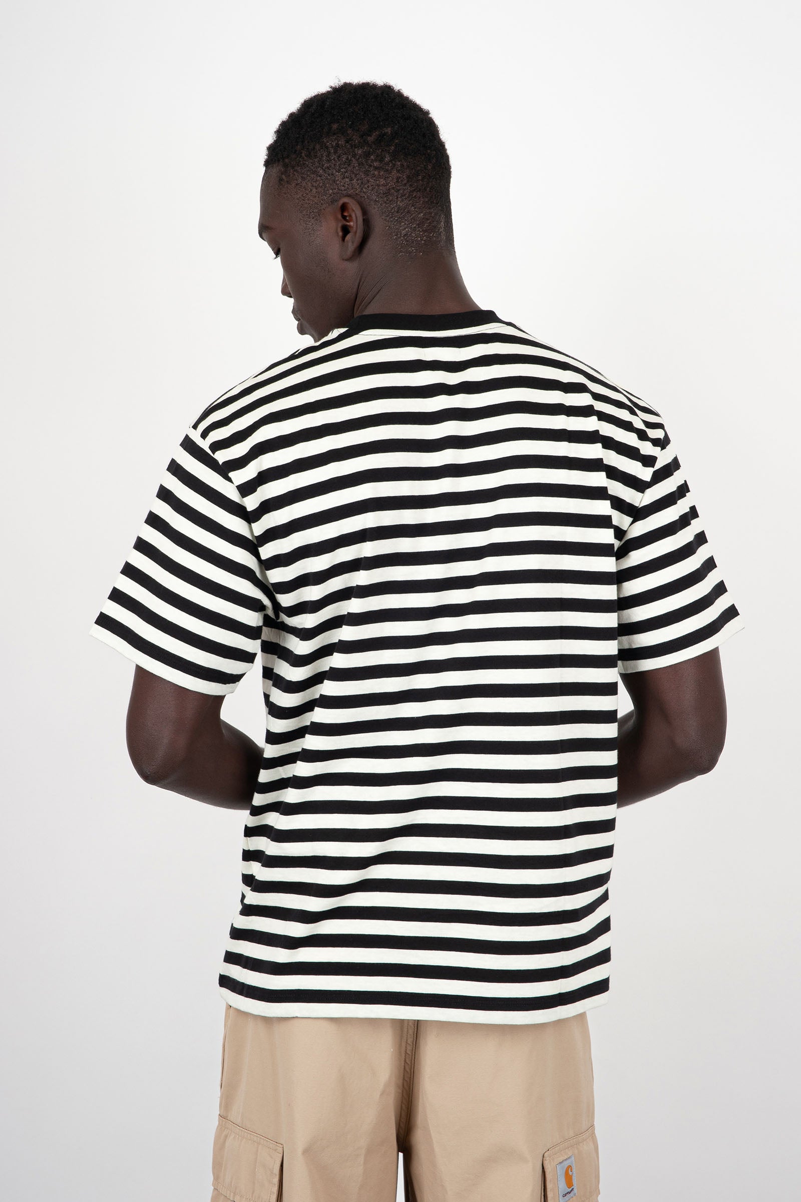 Edwin T-Shirt Basic Stripe Cotone Bianco/Nero - 4