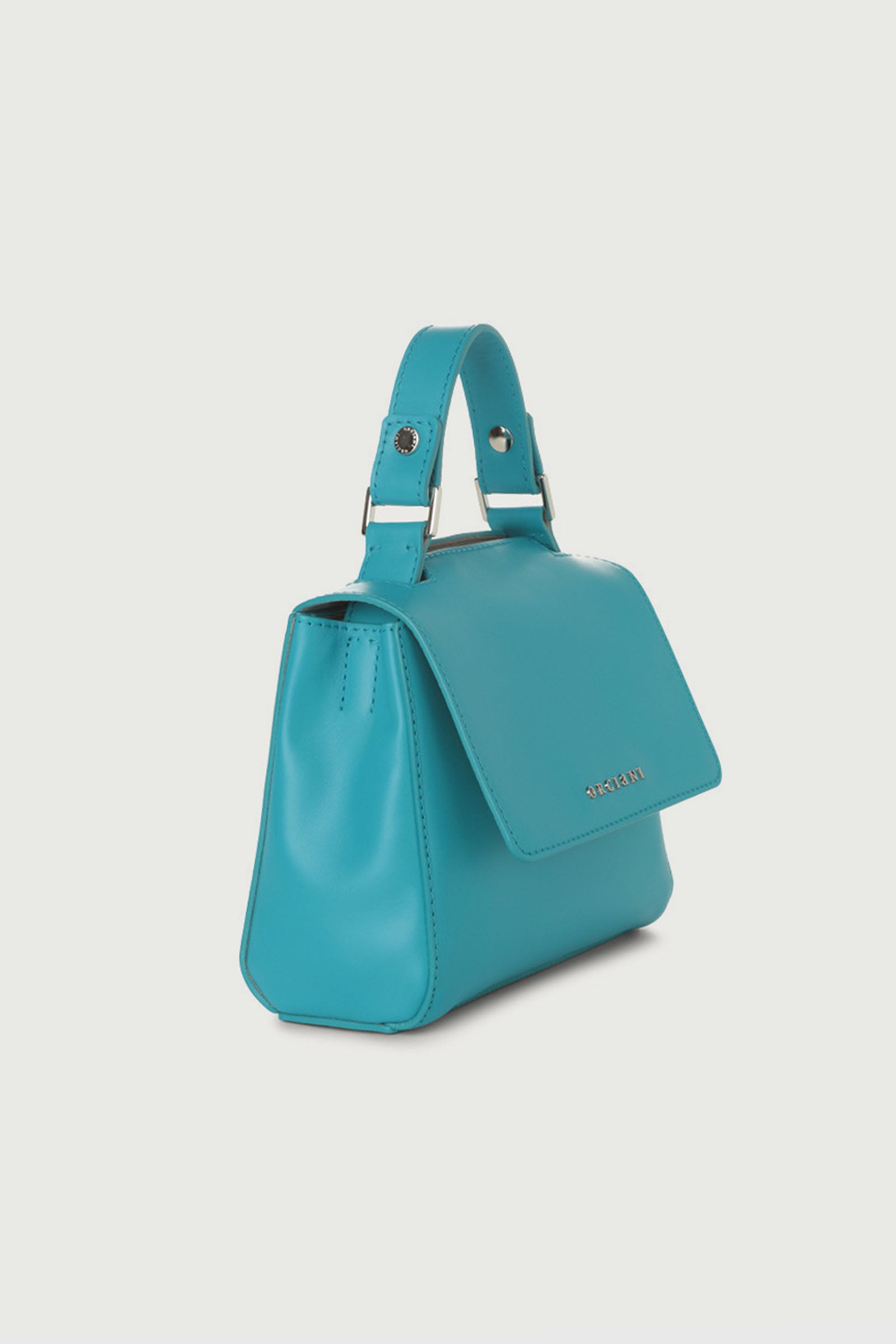 Orciani Sveva Vanity Mini Leather Bag Turquoise - 2