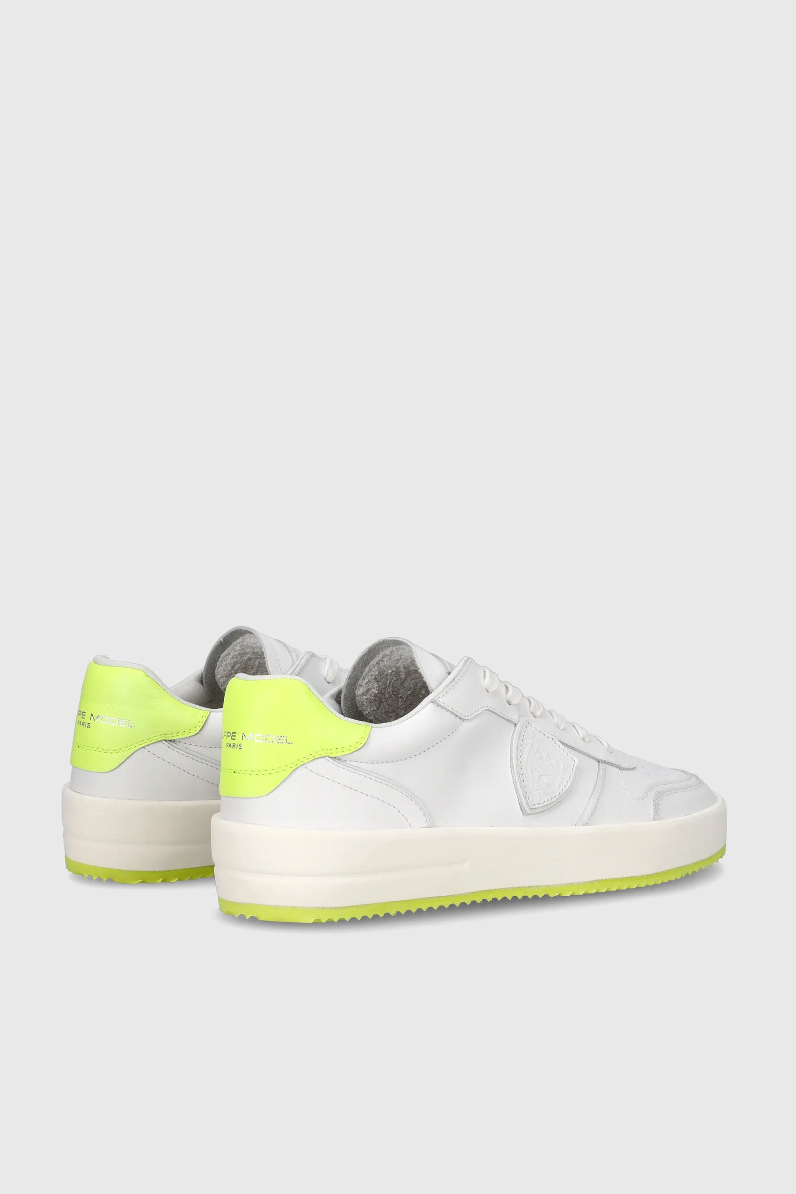 Philippe Model Sneaker Nice Veau Leather White/Yellow Fluo - 3