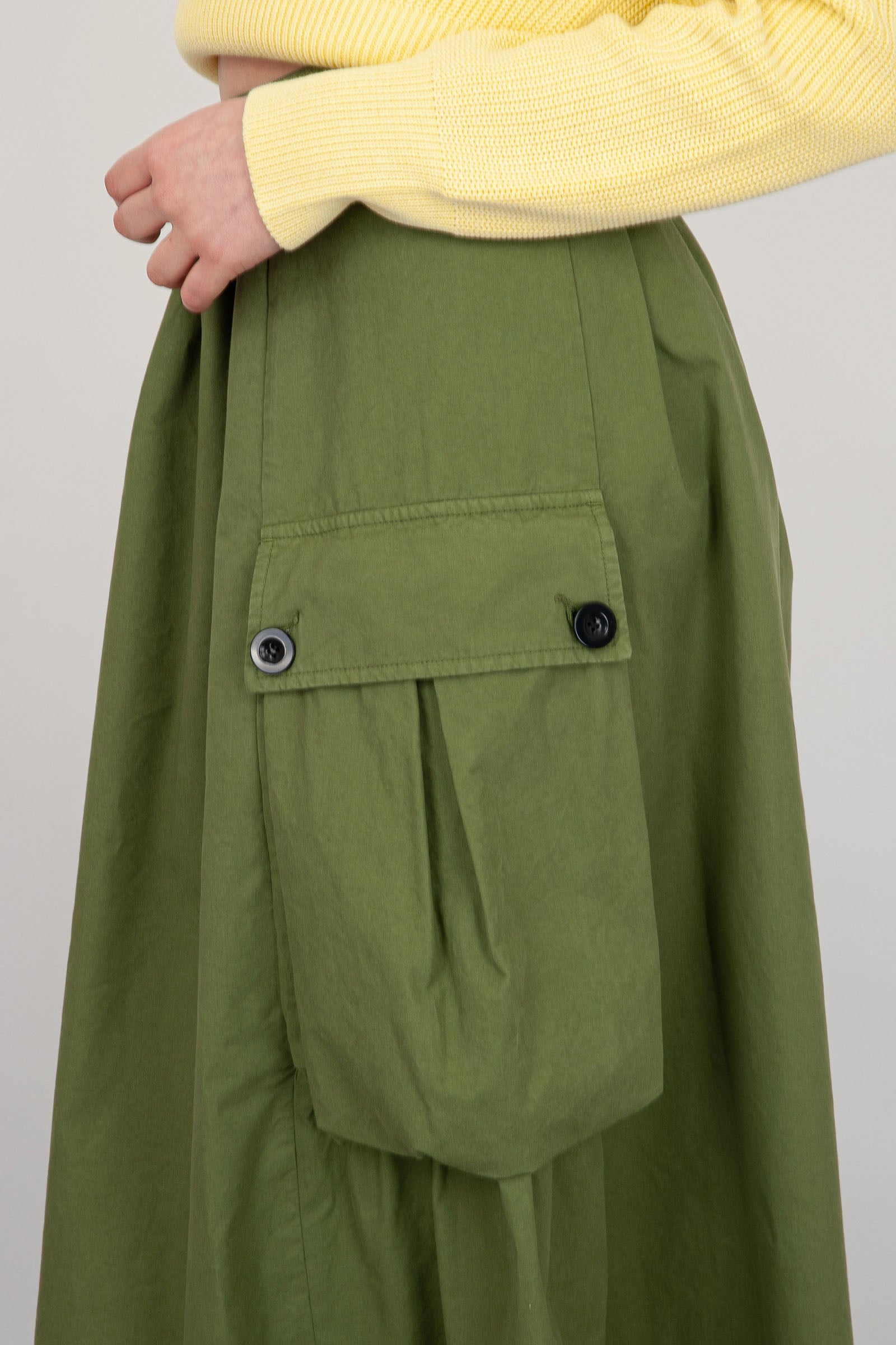 Department Five Selma Skirt in Military Green Cotton - 3