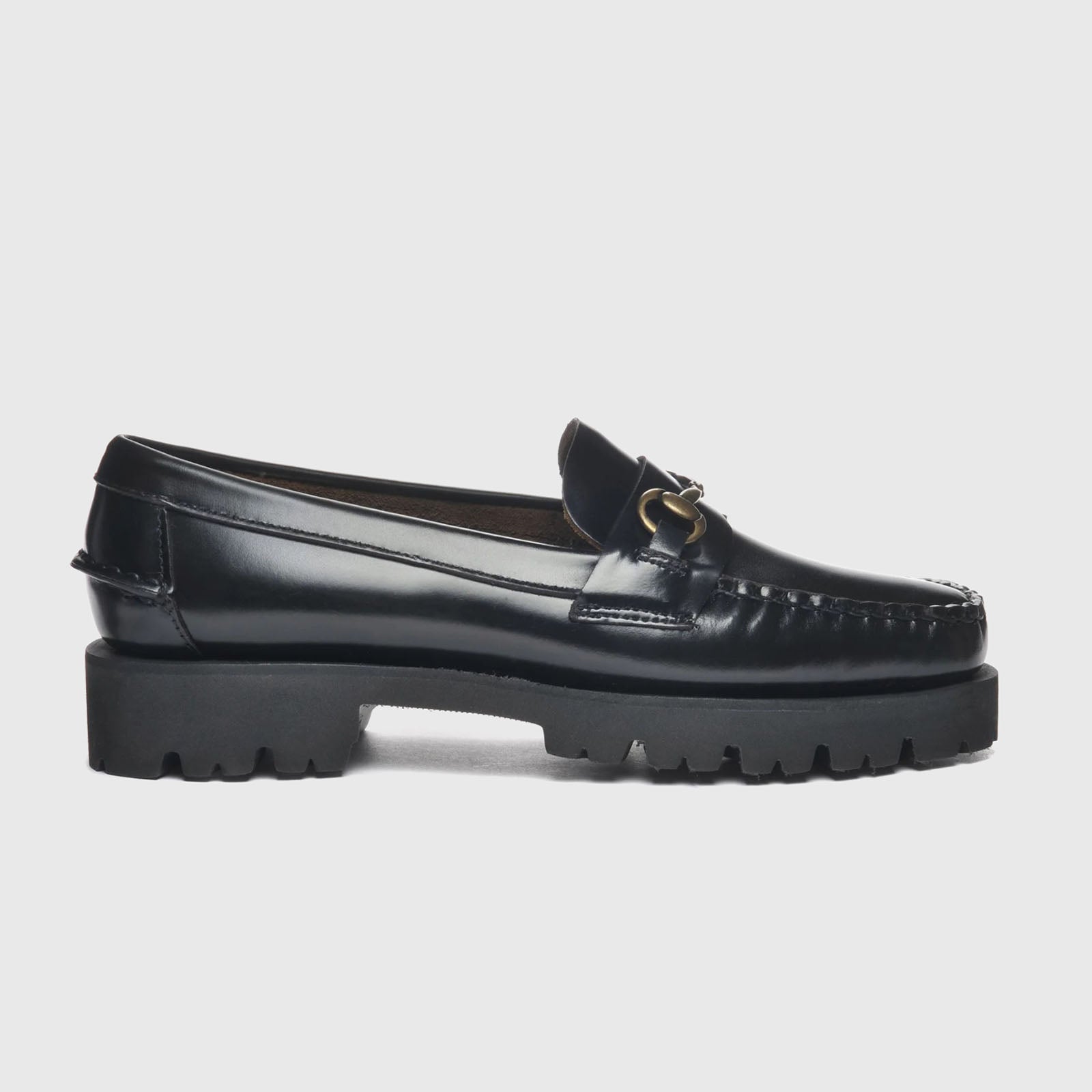 Sebago Joe Lug Leather Loafers in Black - 6