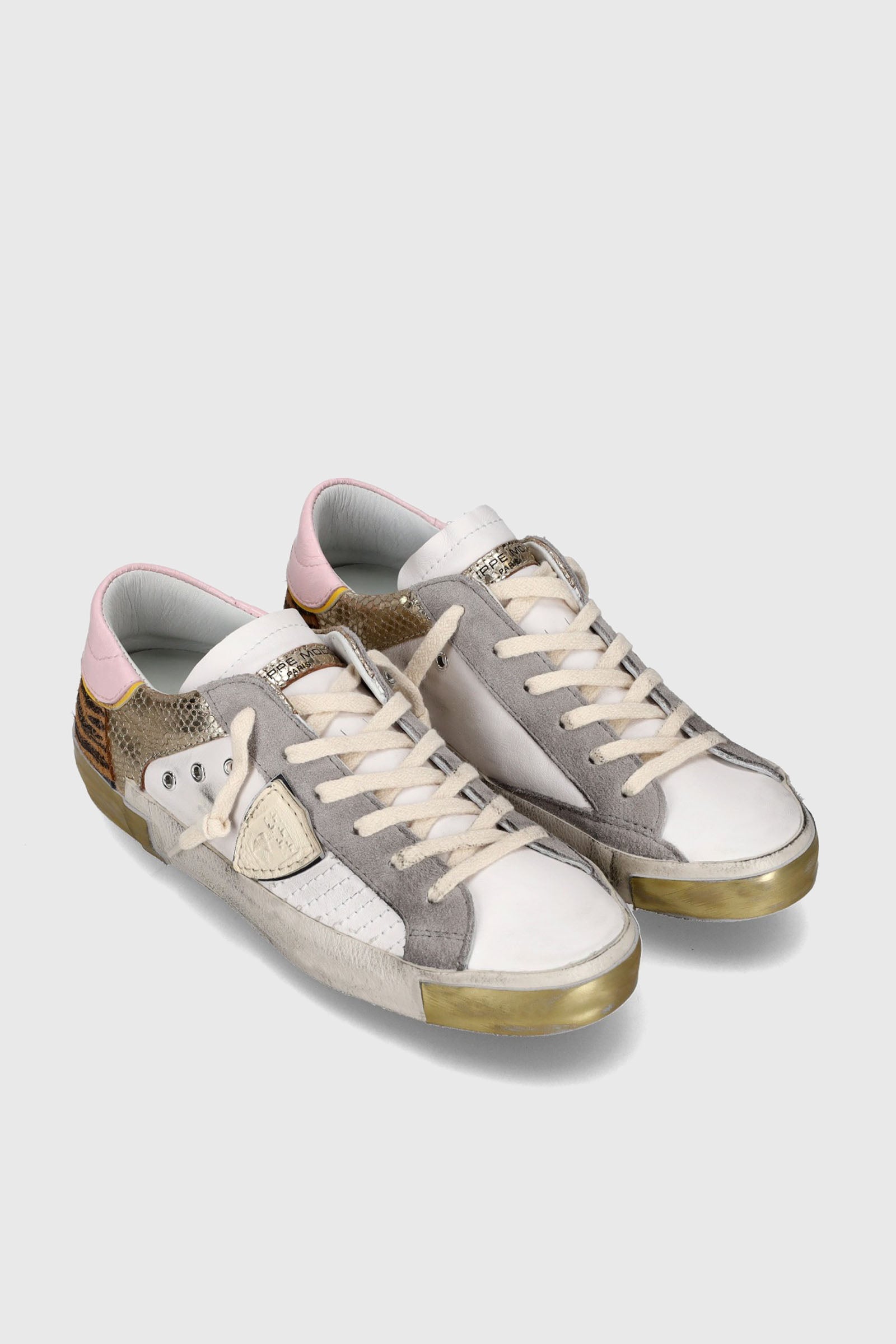 Philippe Model Sneaker PRSX Mixage in Pelle Bianco/Oro - 2