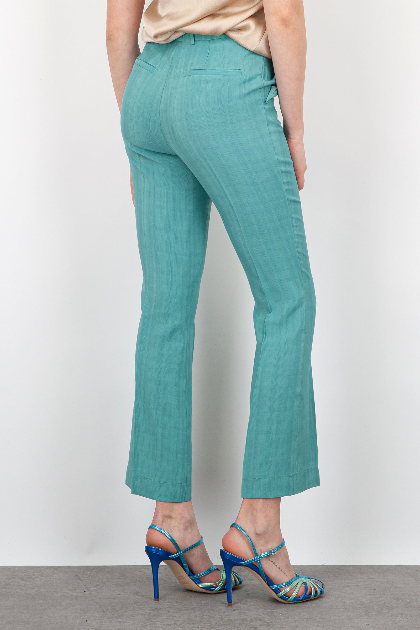 Semicouture Pamela Trousers Synthetic Teal Green - 3