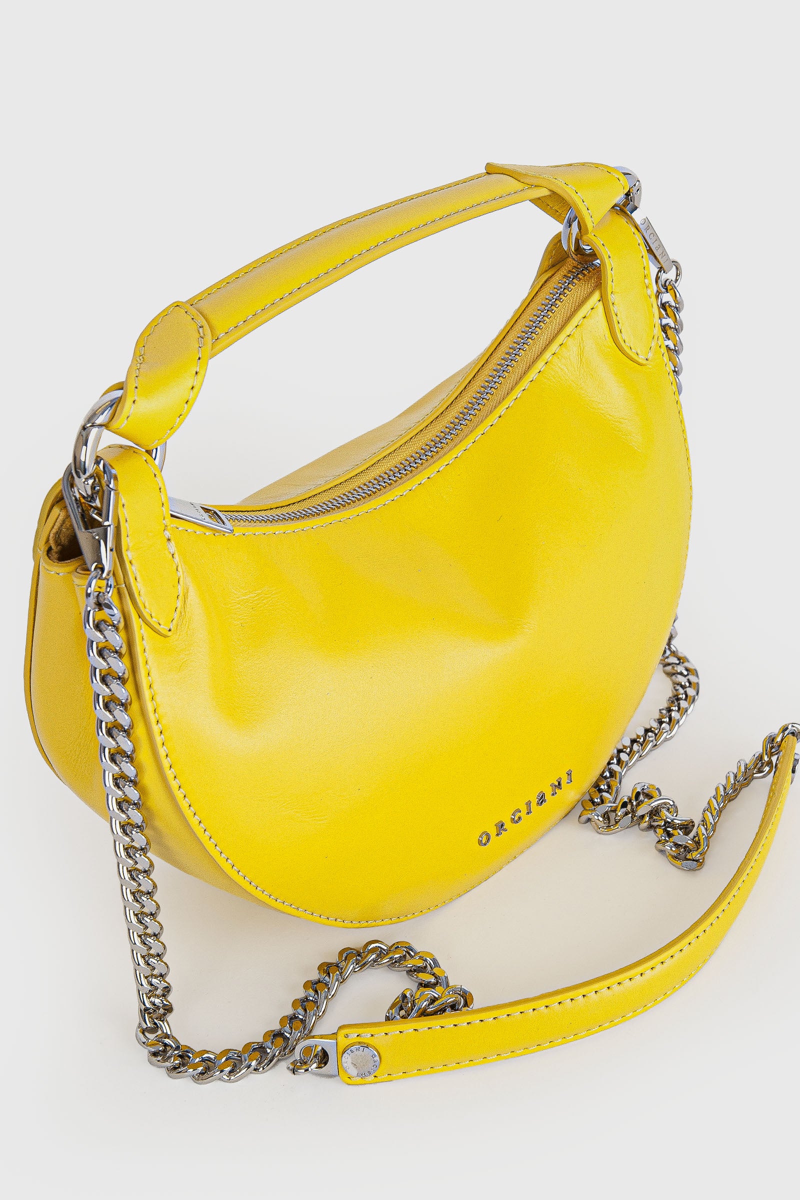 Orciani Mini Bag Dumpling Vanity Leather Yellow - 5