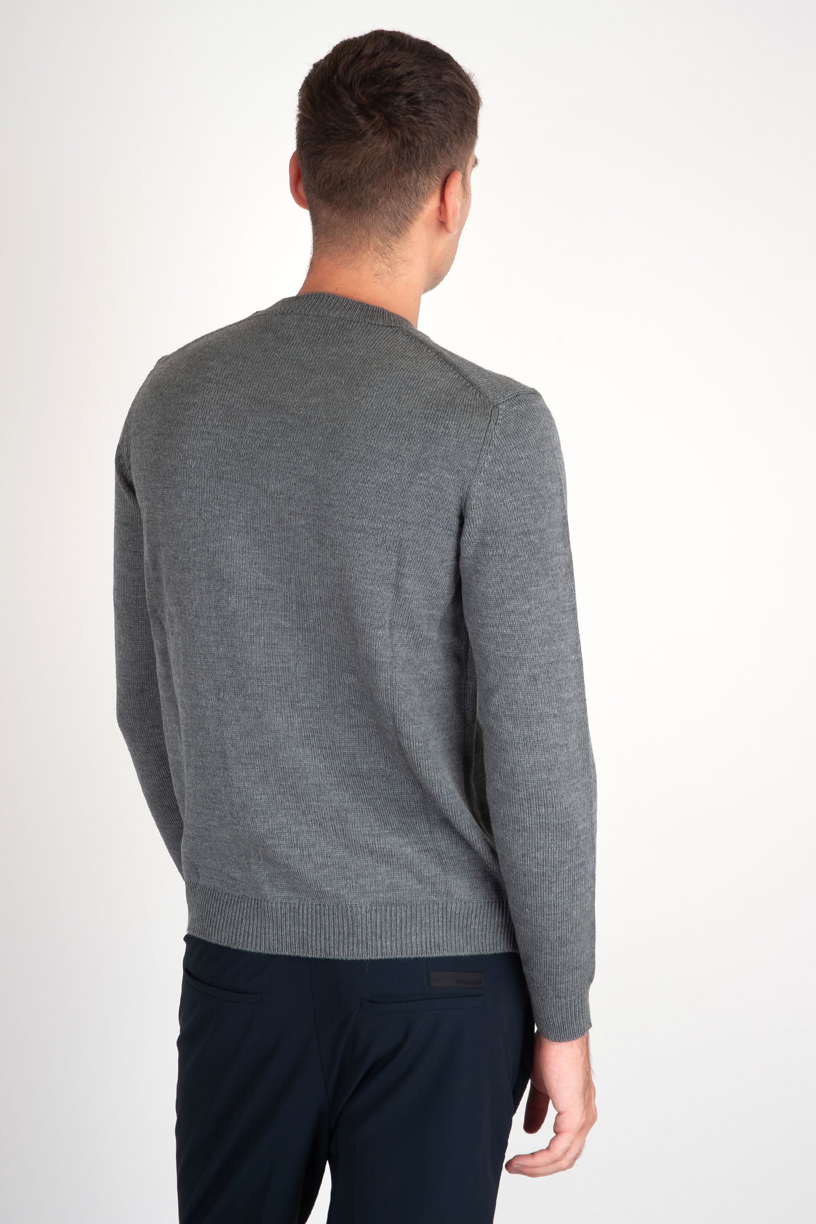 Roberto Collina Crewneck Wool Sweater Grey - 5