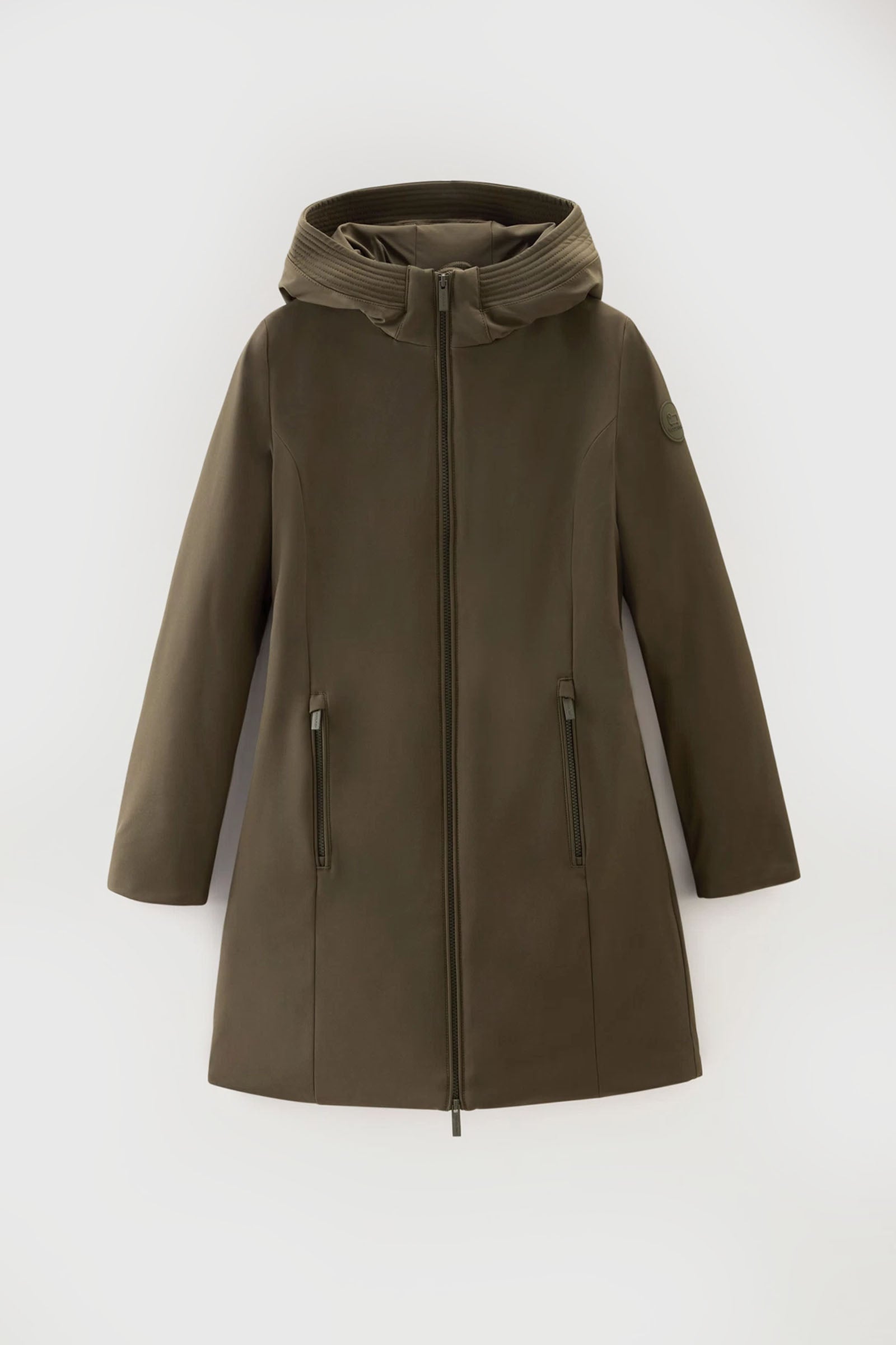 Woolrich Parka Firth in Tech Softshell Verde Militare - 4