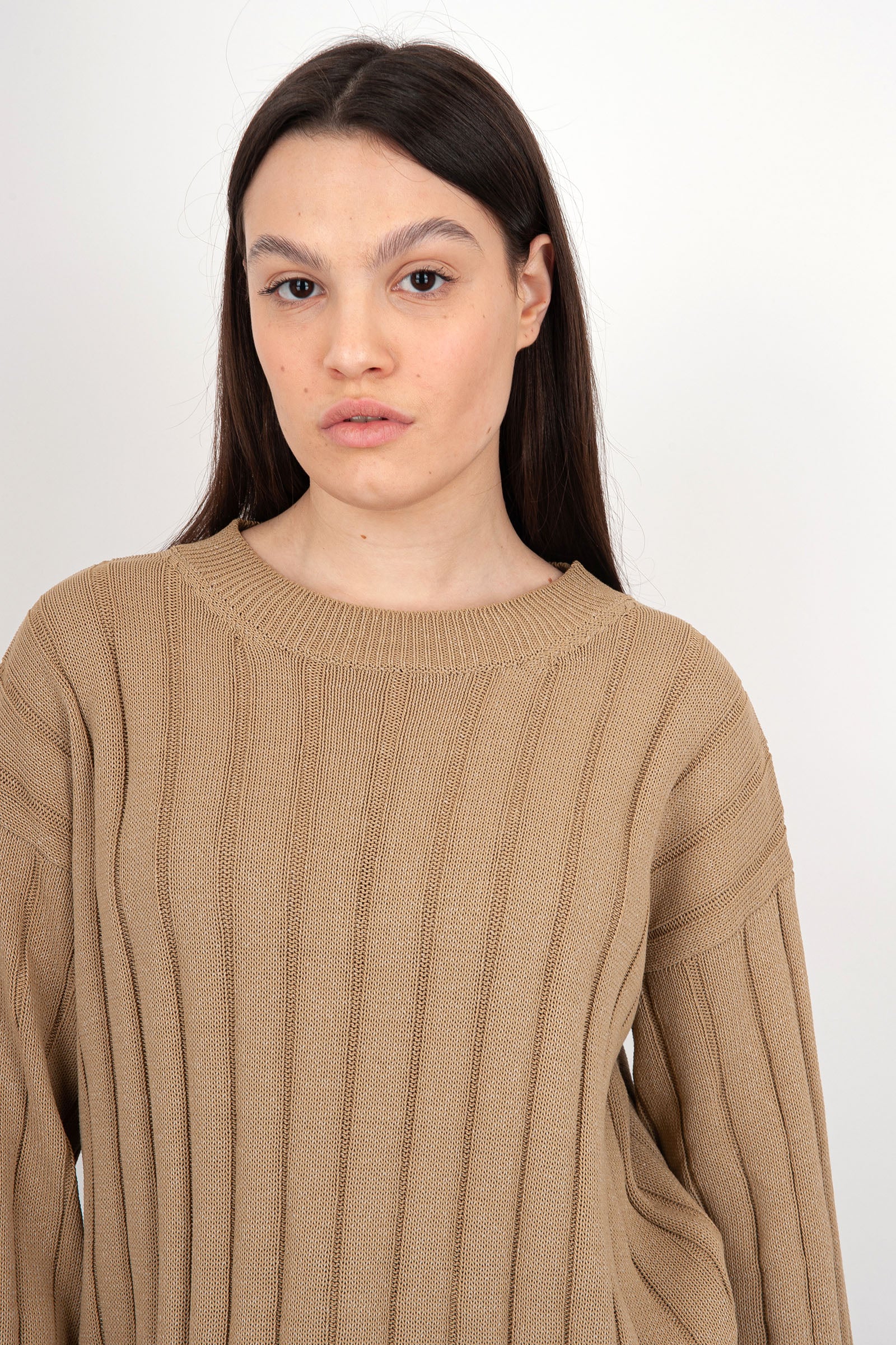 Grifoni Ribbed Sand Knit in Cotton/Polyamide - 5