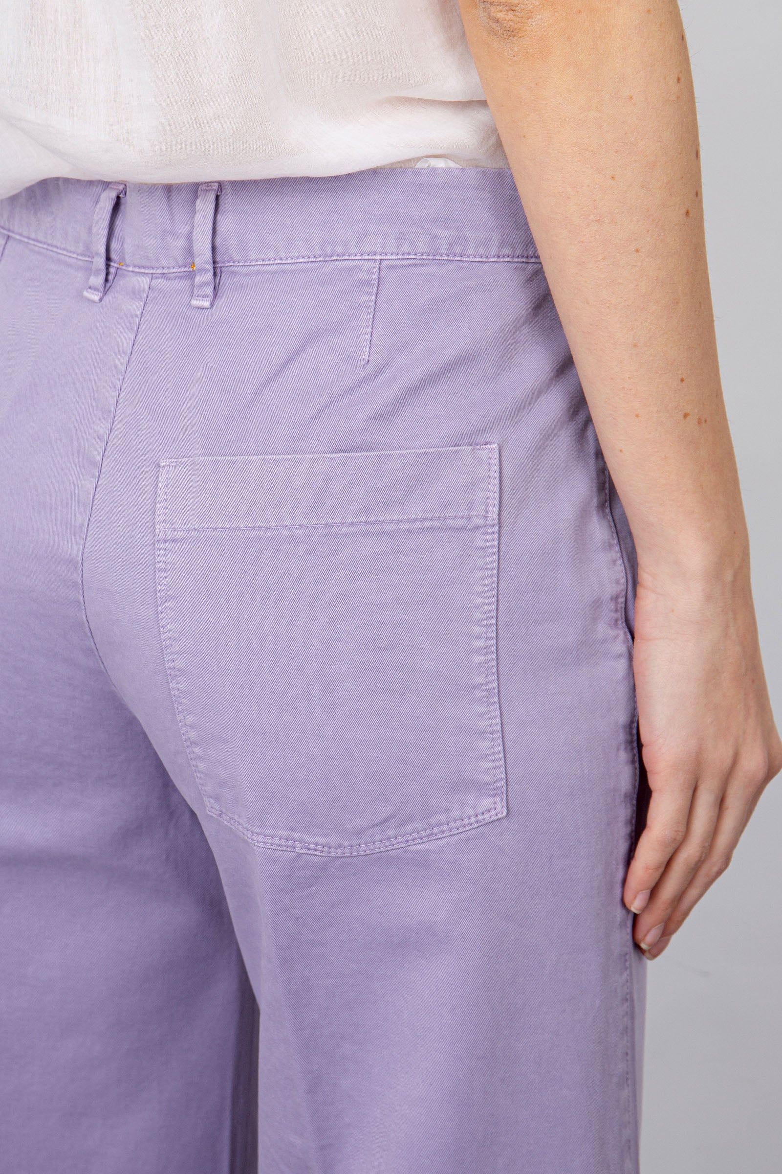 Forte Forte Wide Leg Gabardine Trousers Lilac Cotton - 6