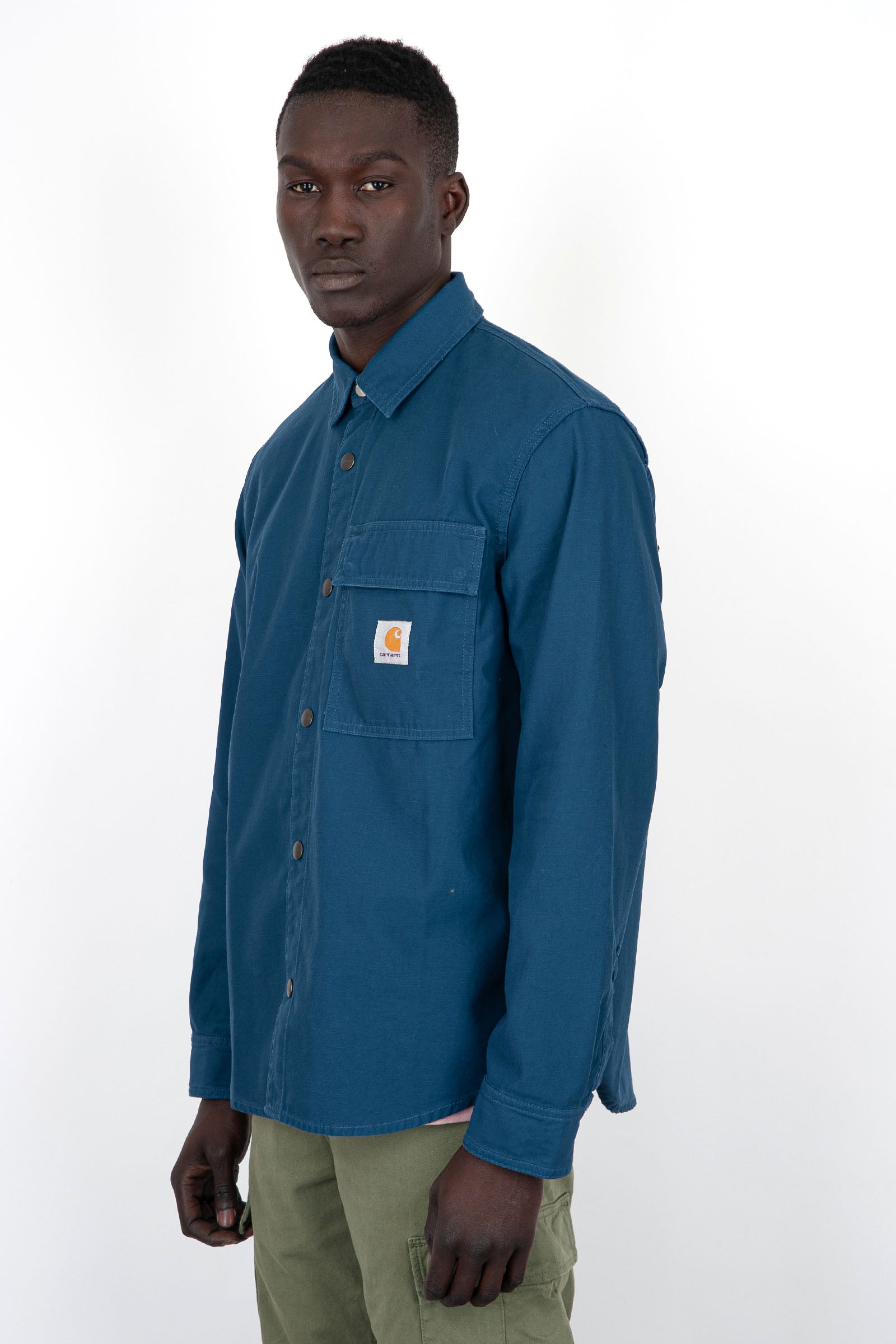 Carhartt WIP Shirt Jacket Hayworth Cotone Blu China - 3