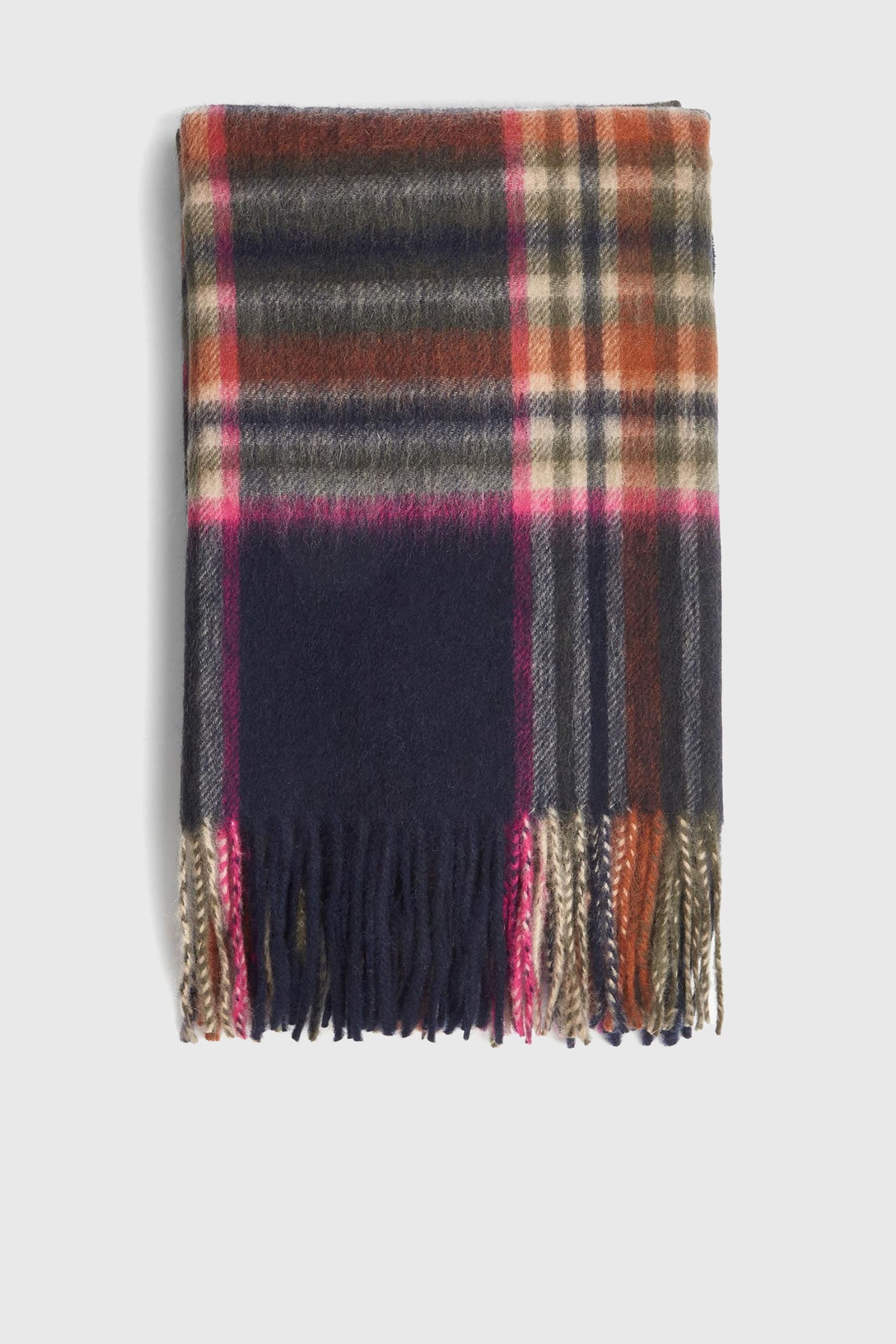 "Barbour Woman's Lonnen Check Wrap Multicolor Wool Scarf" - 1