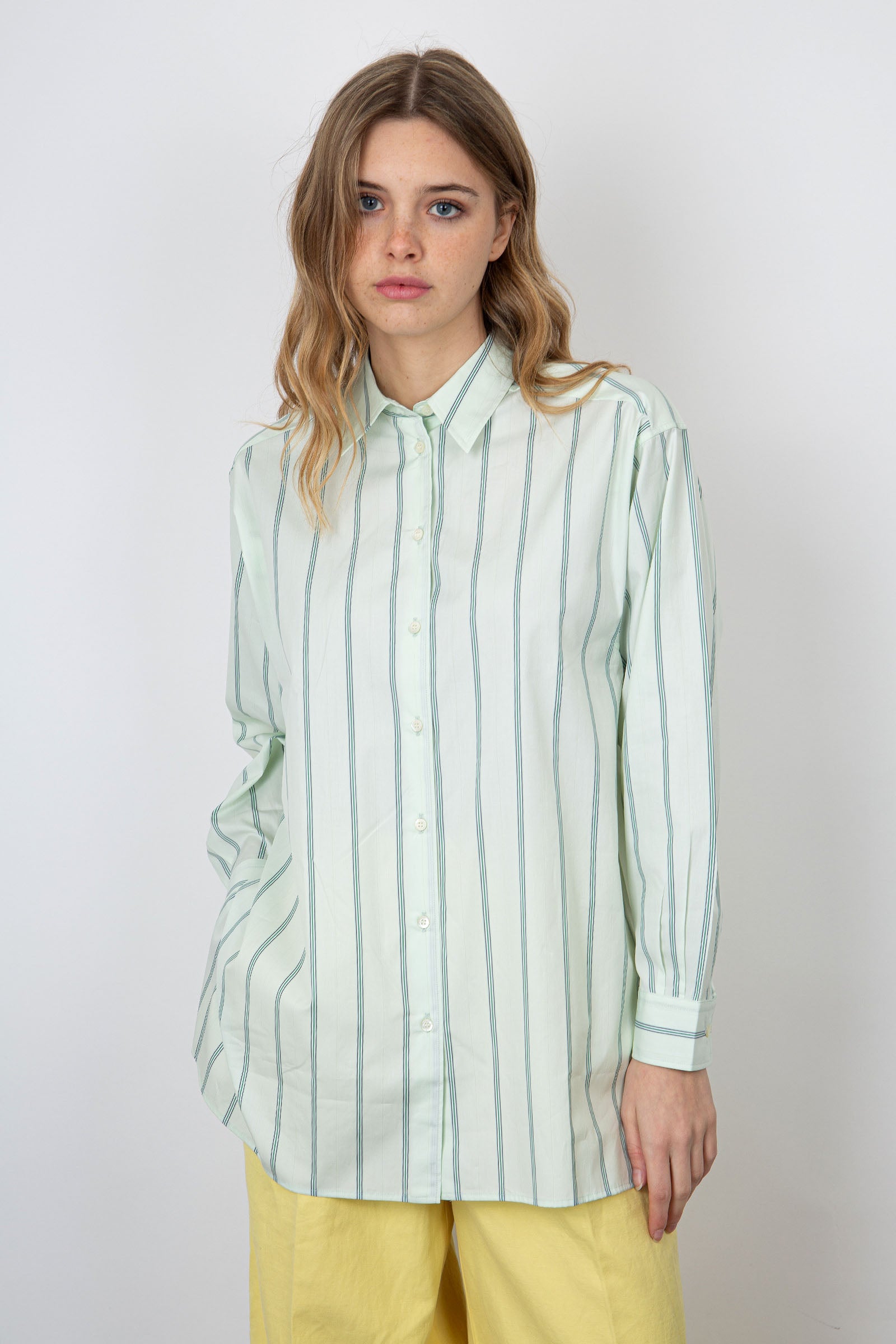 Aspesi Green Striped Cotton Shirt - 1