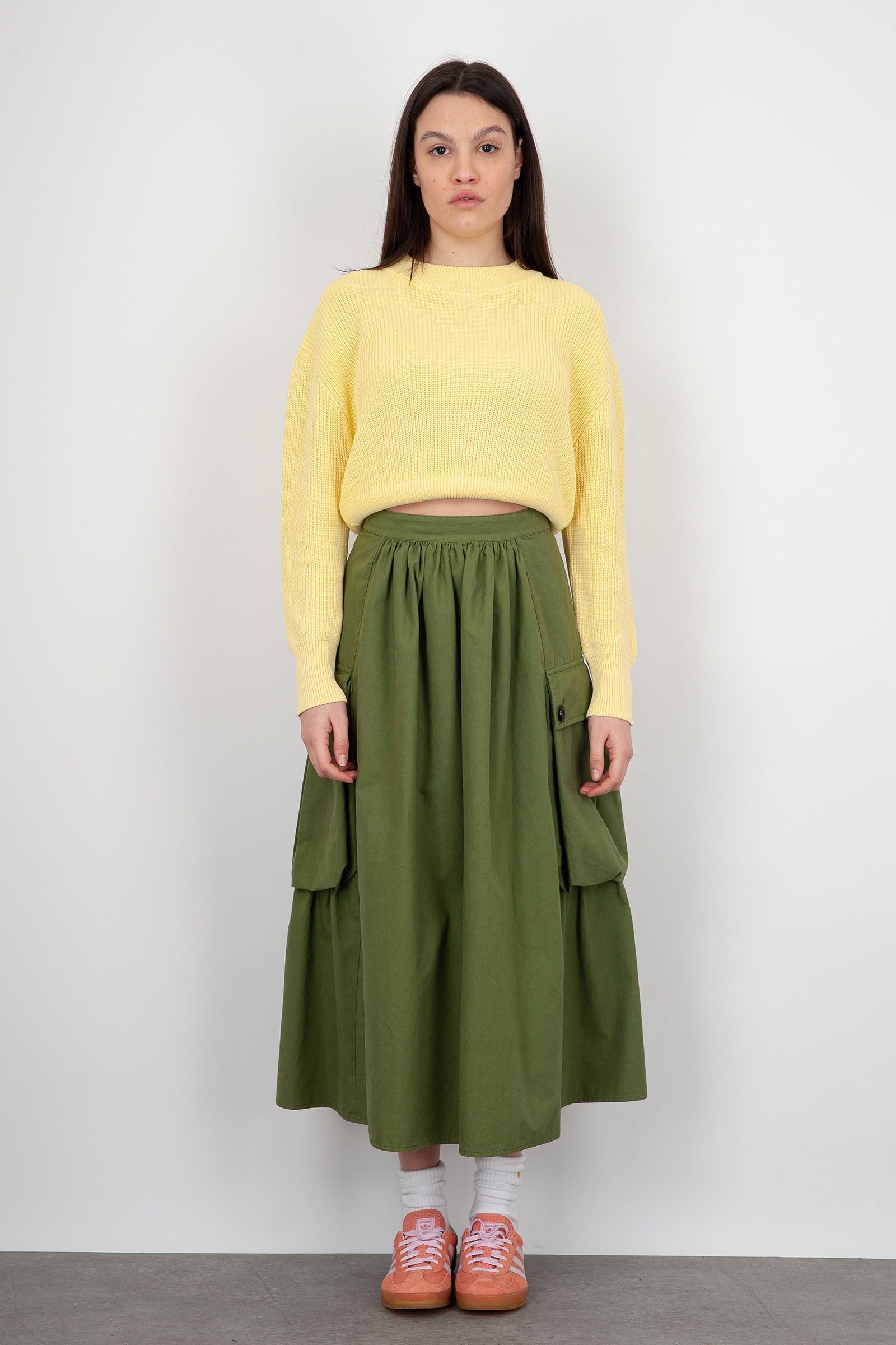 Department Five Selma Skirt in Military Green Cotton - 6