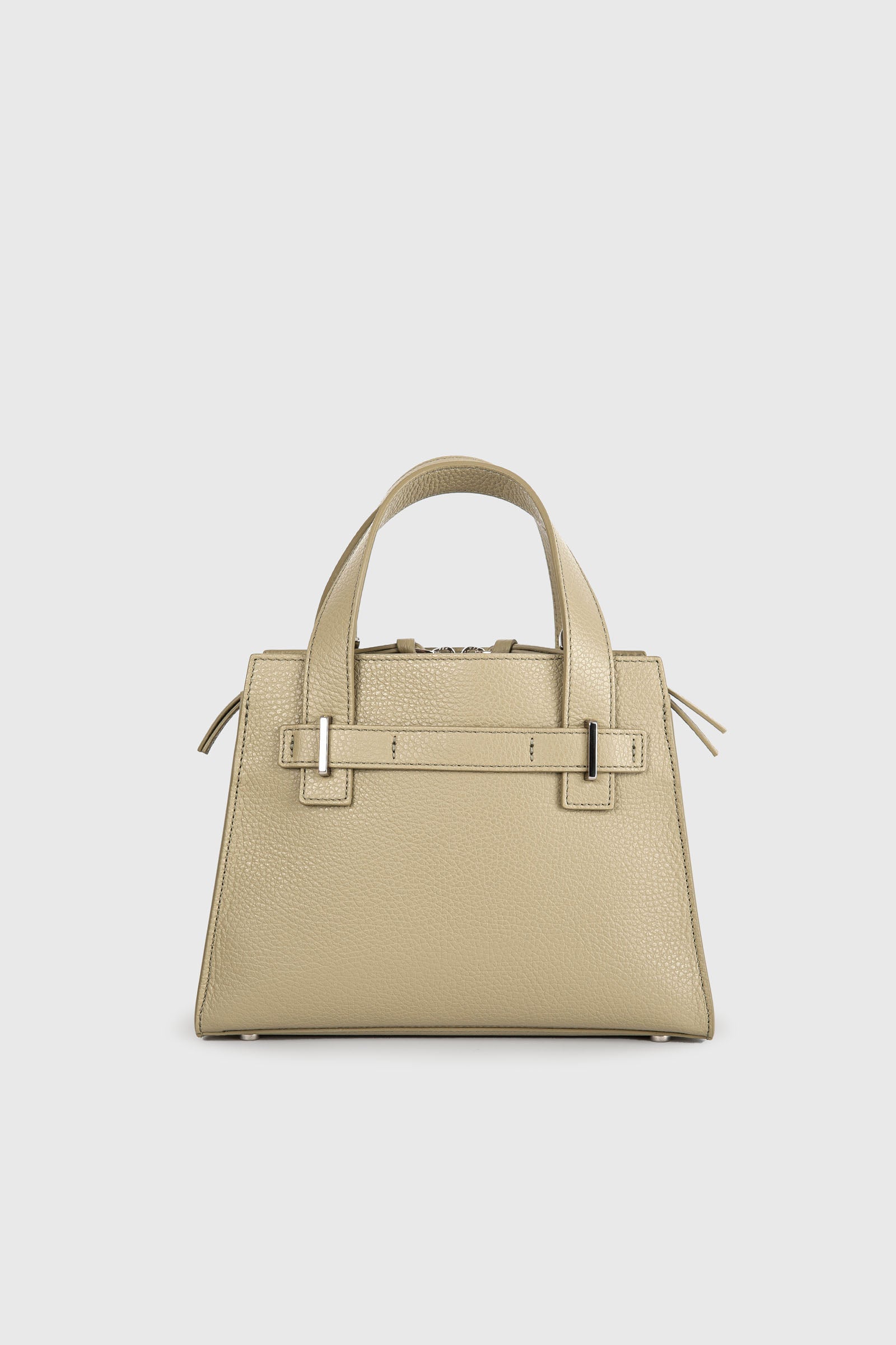 Orciani Small Posh S Sense Leather Handbag Khaki - 4