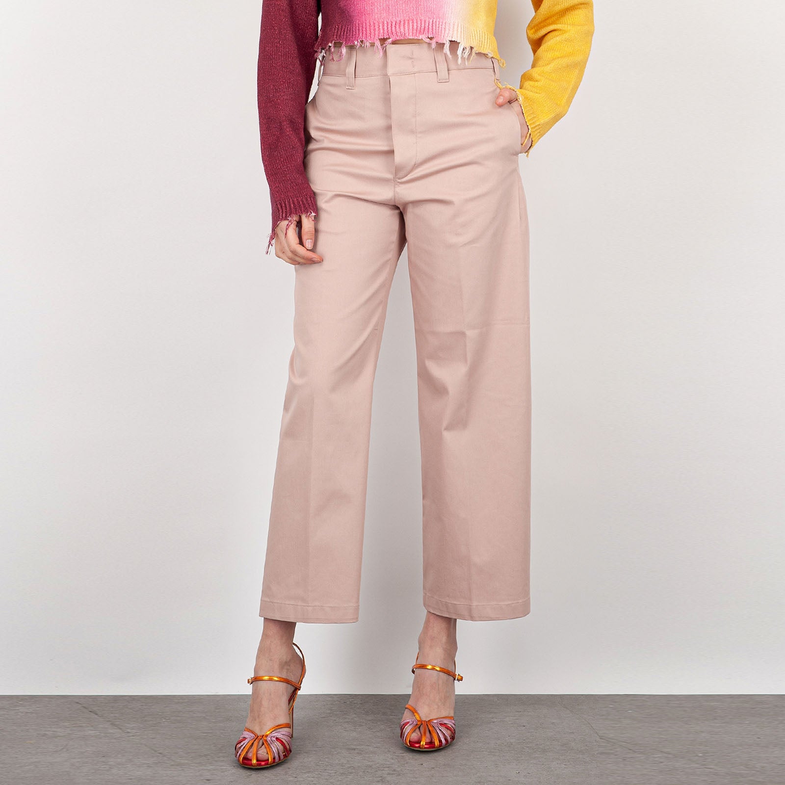 Department Five Crop Trousers Side No Cotton Light Pink - 8