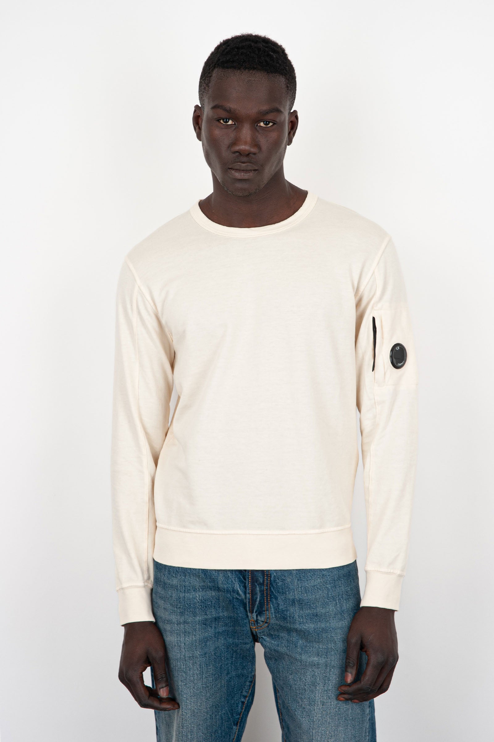 C.P. Company Sweatshirt Light Fleece Cotton Off-White - 3