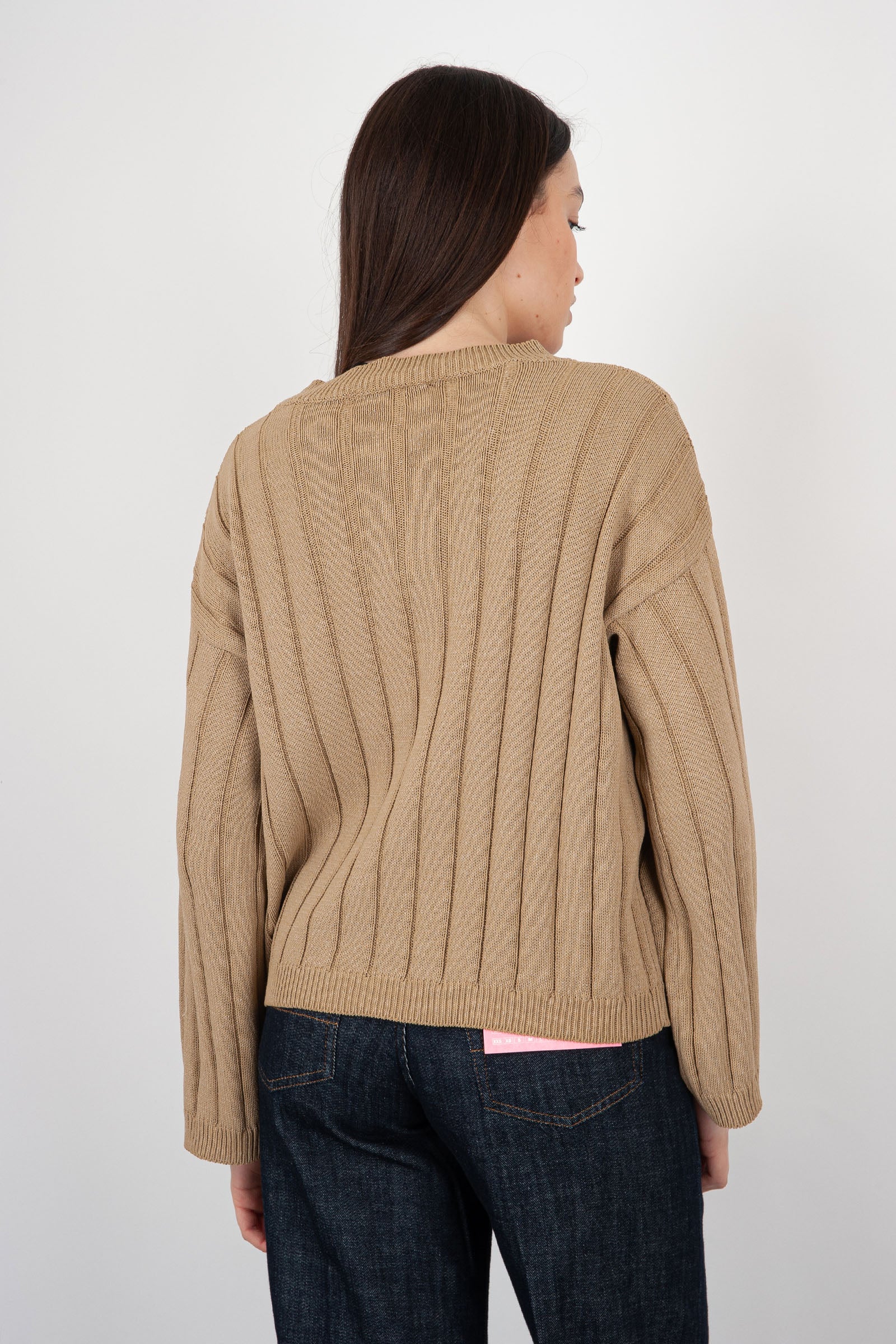 Grifoni Ribbed Sand Knit in Cotton/Polyamide - 4