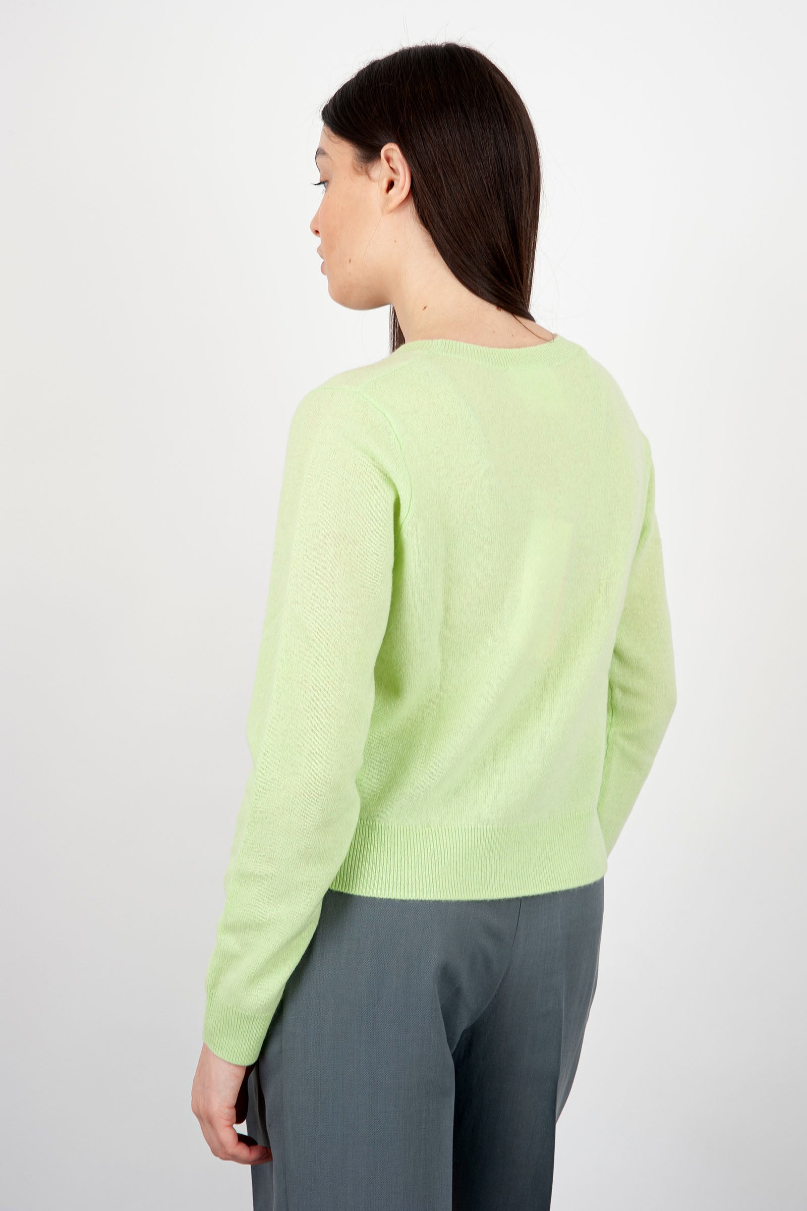Absolut Cashmere Crew Neck Sweater Carlie Light Green Wool - 4