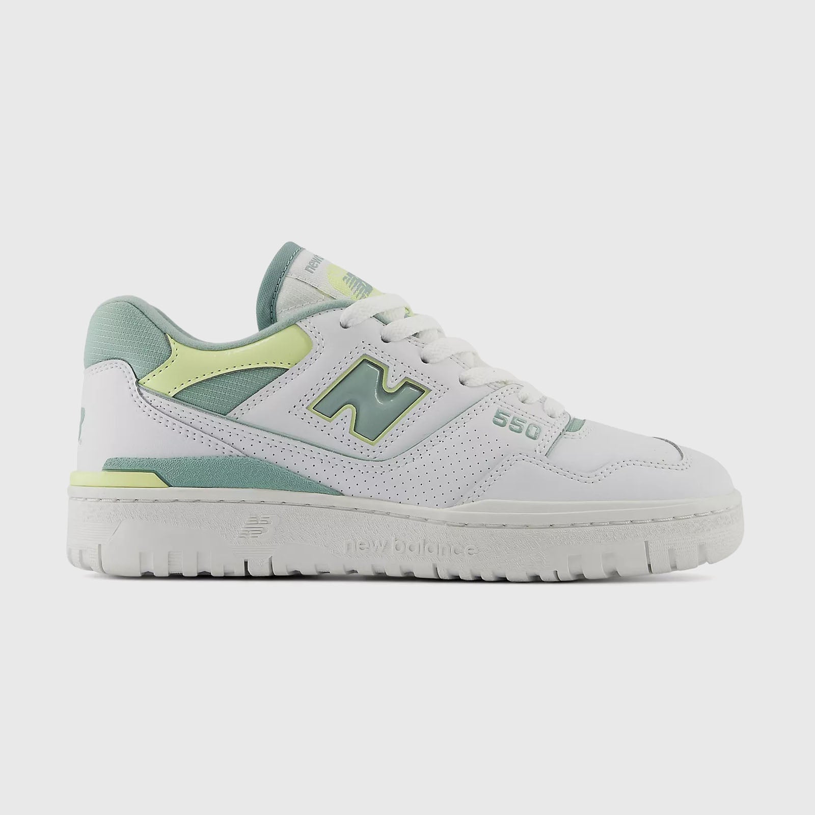 New Balance Sneakers 550 White/Green Leather - 6