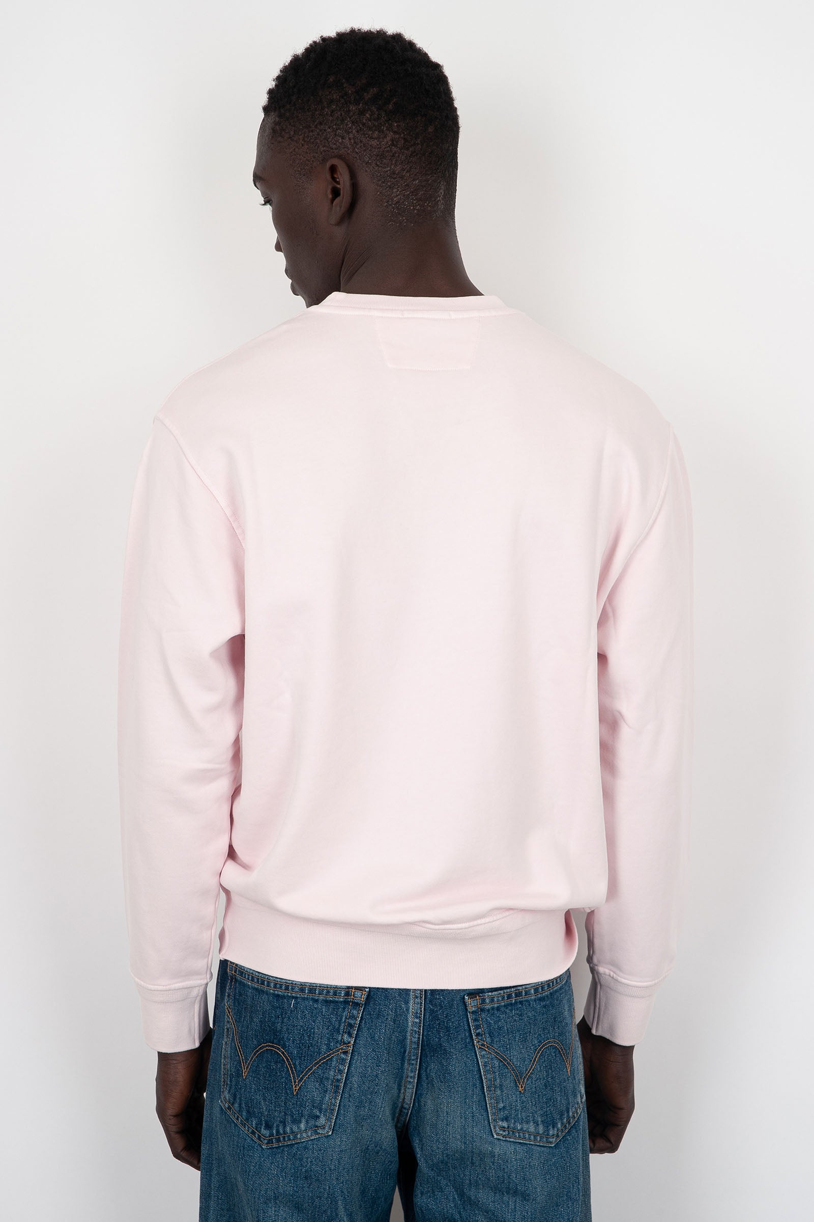 C.P. Company Light Pink Diagonal Fleece Logo Cotton Sweatshirt - 4