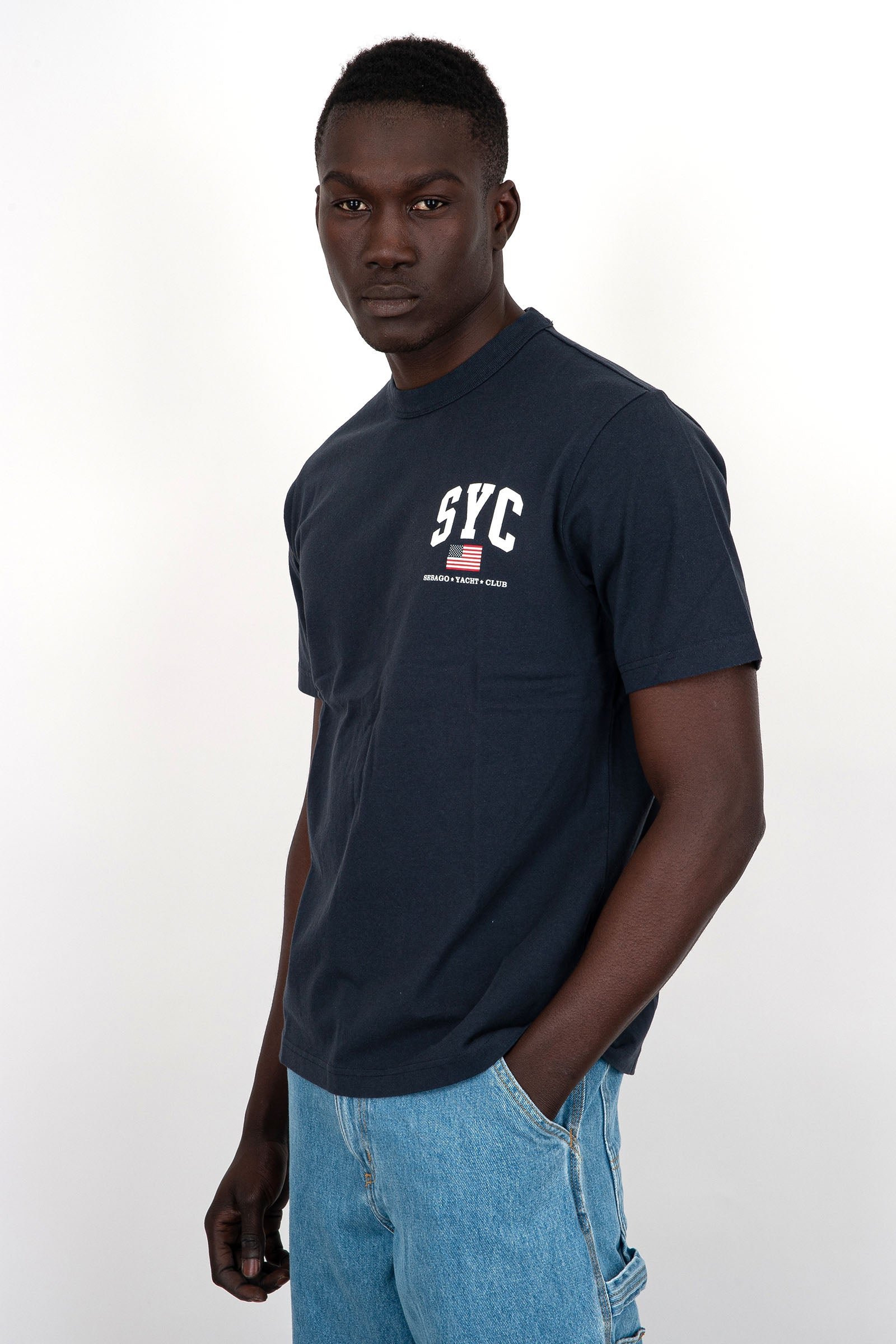 Sebago T-Shirt Castine Cotton Navy Blue - 3