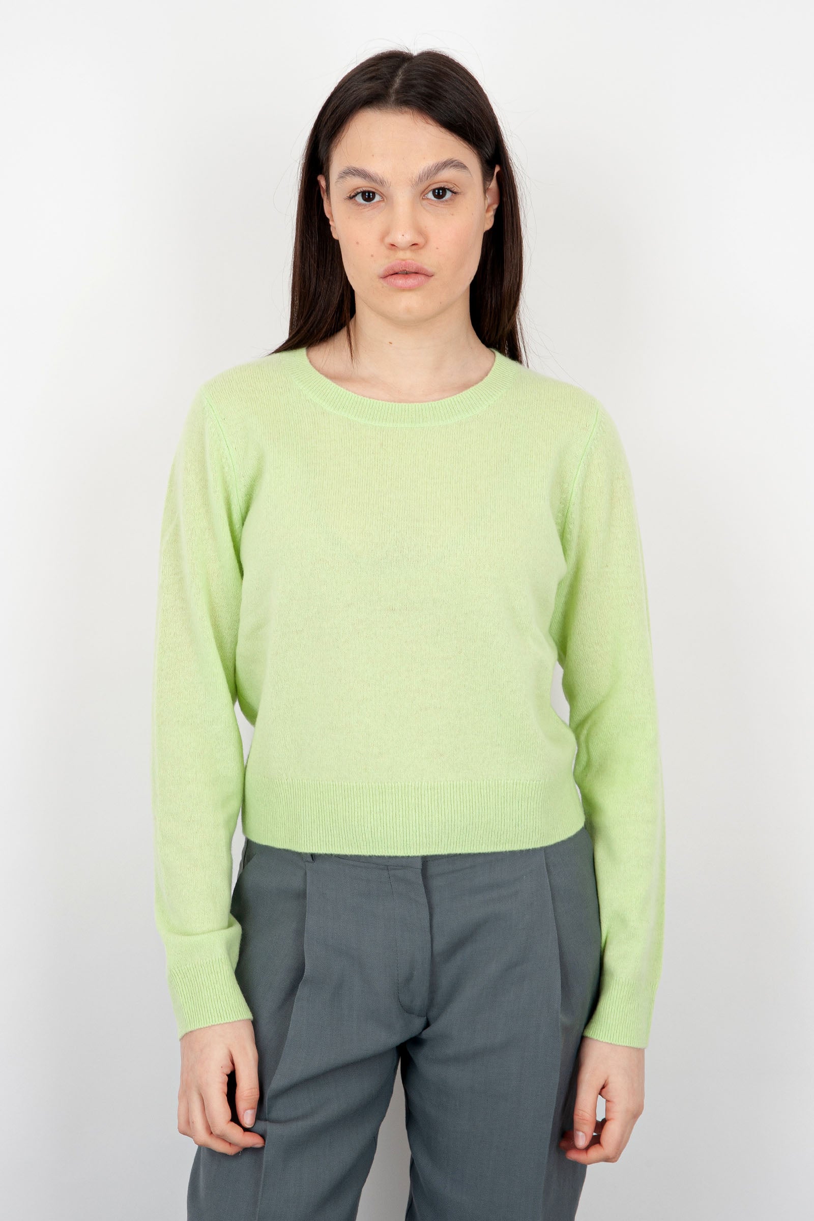 Absolut Cashmere Crew Neck Sweater Carlie Light Green Wool - 1