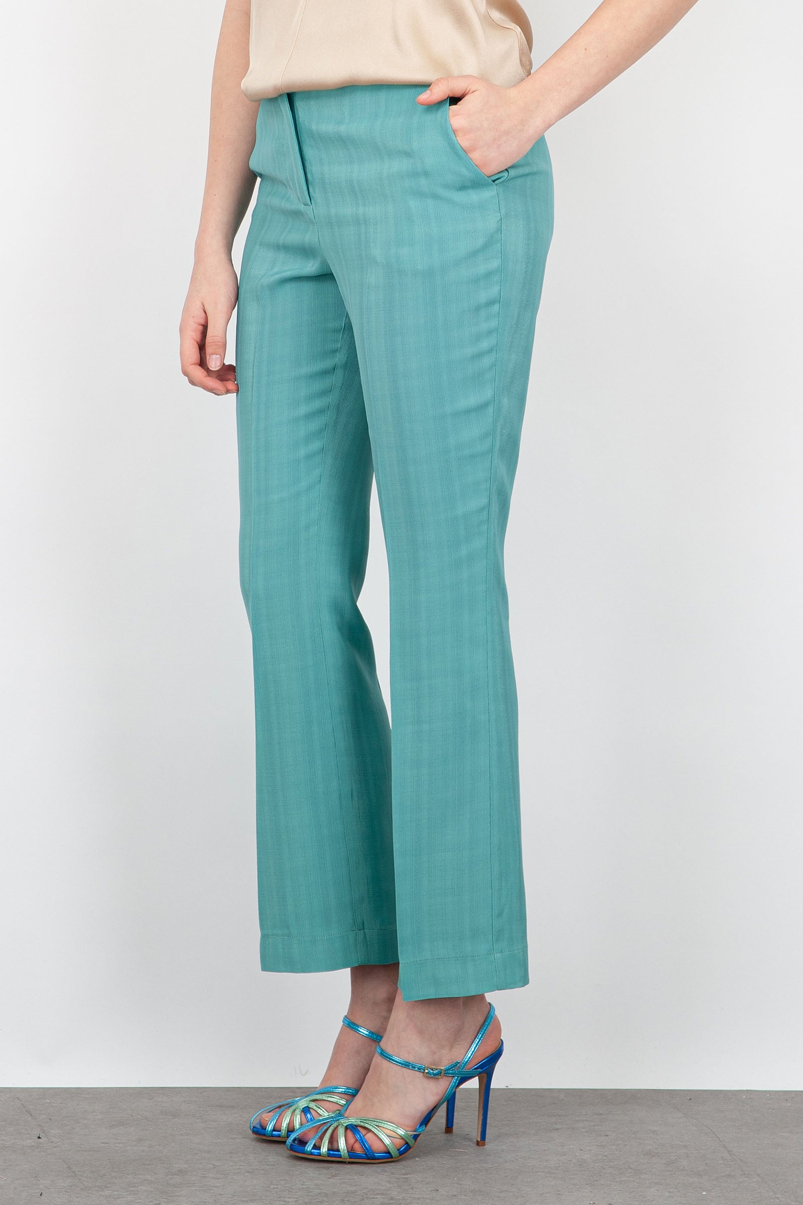 Semicouture Pamela Trousers Synthetic Teal Green - 1