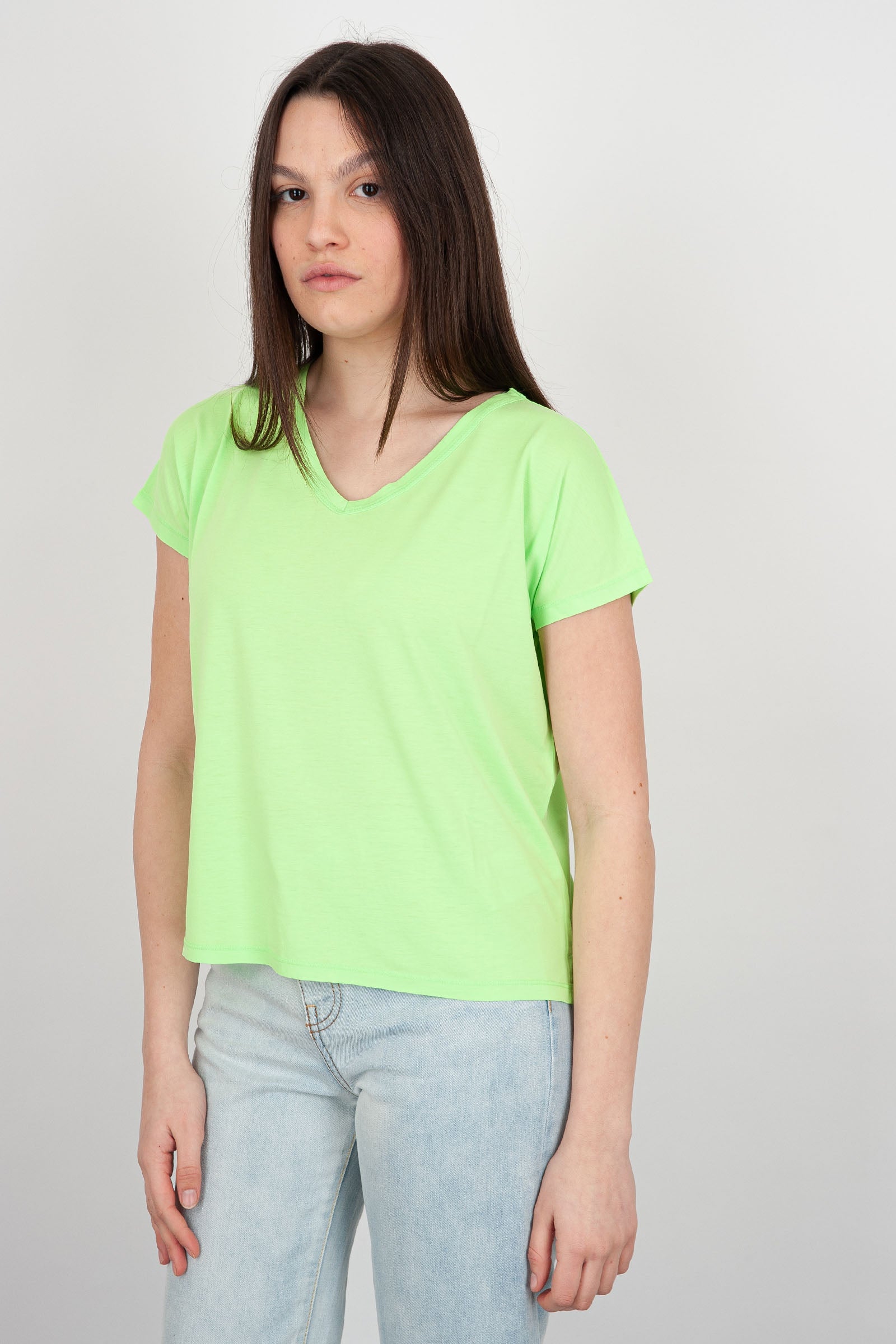 Absolut Cashmere Serra T-Shirt in Fluo Green Cotton - 1