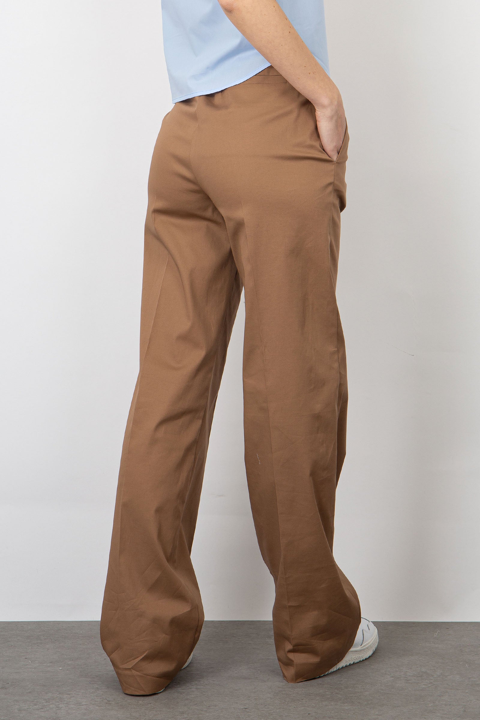 Grifoni Wide Leg Biscuit Cotton Trousers - 4