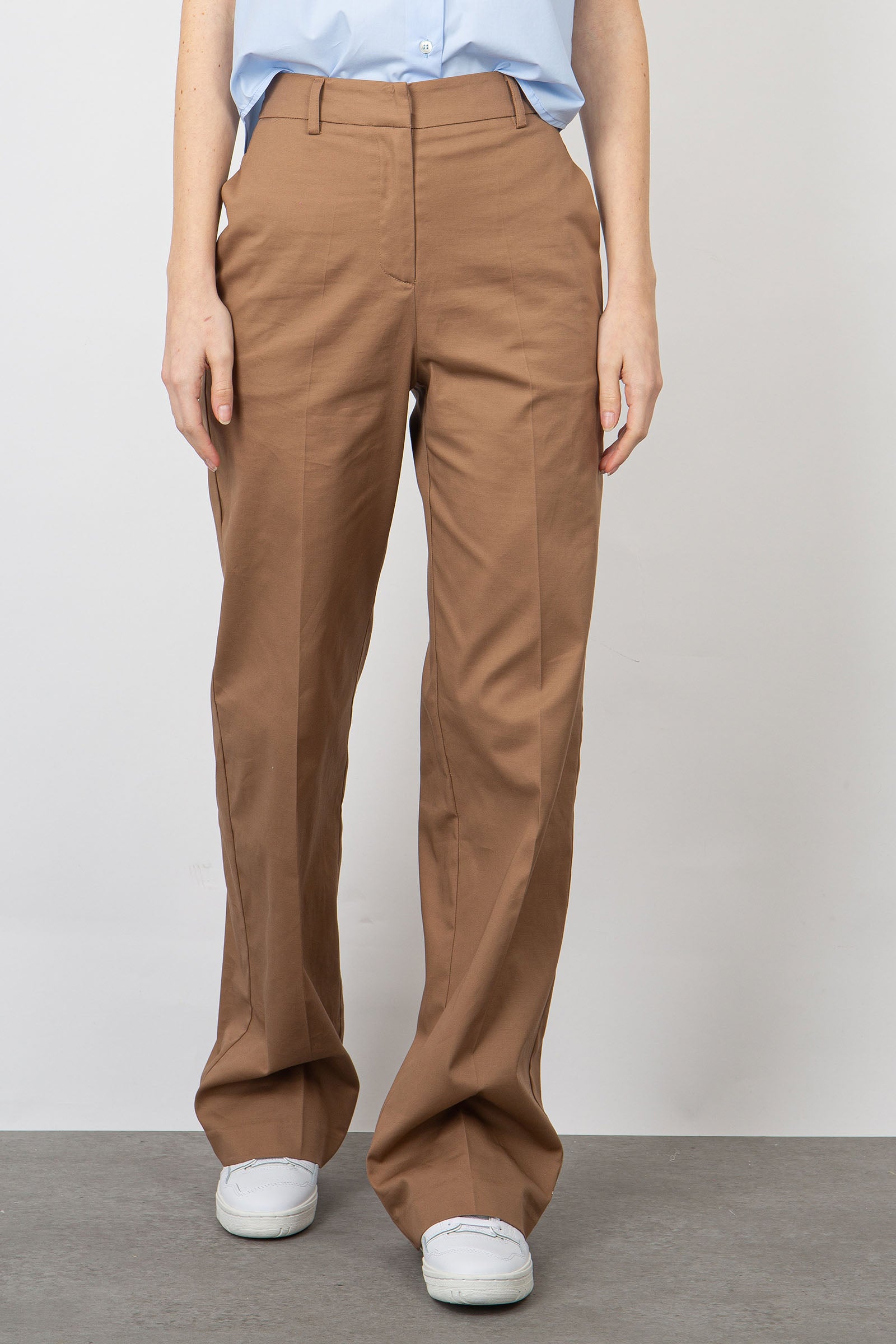 Grifoni Wide Leg Biscuit Cotton Trousers - 3