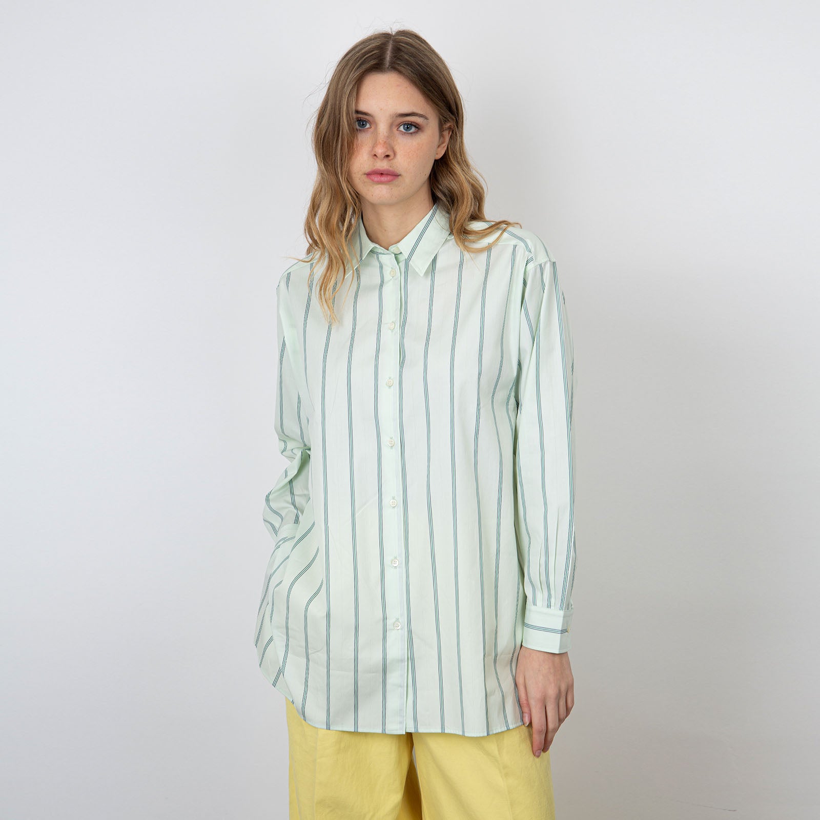 Aspesi Green Striped Cotton Shirt - 7