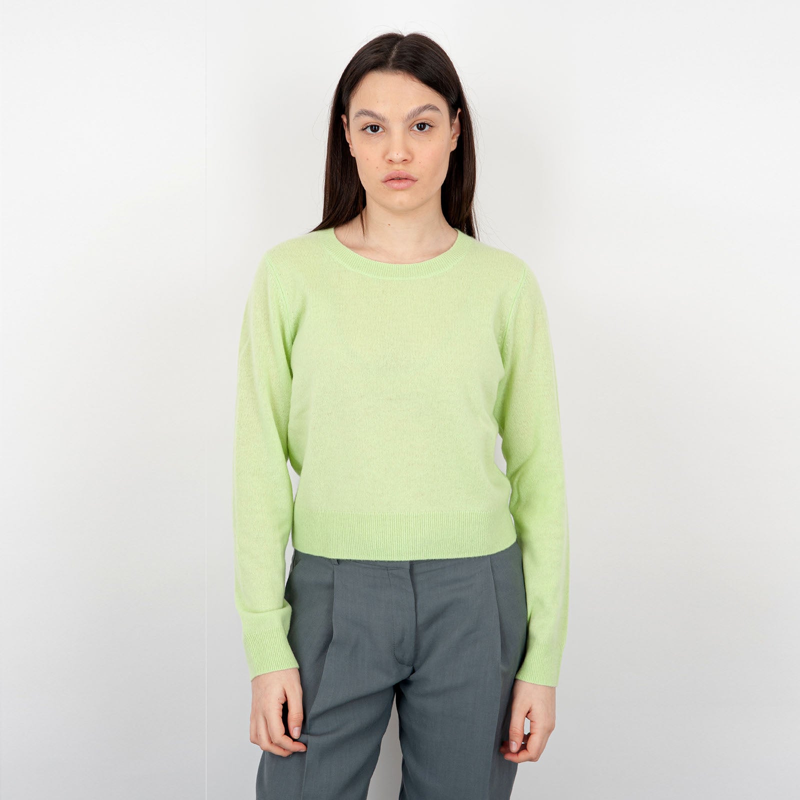 Absolut Cashmere Crew Neck Sweater Carlie Light Green Wool - 6