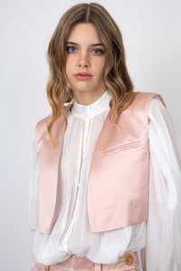 Forte Forte Tailored Cotton Vest in Light Pink forte forte